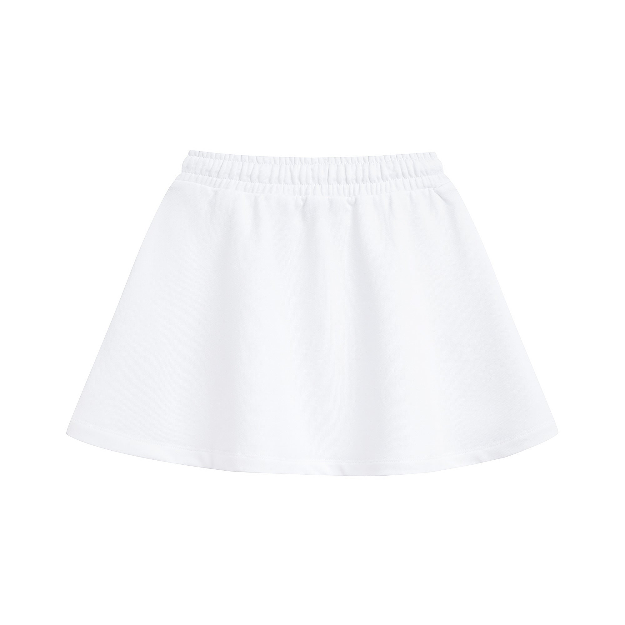 Girls White Logo Cotton Skirt