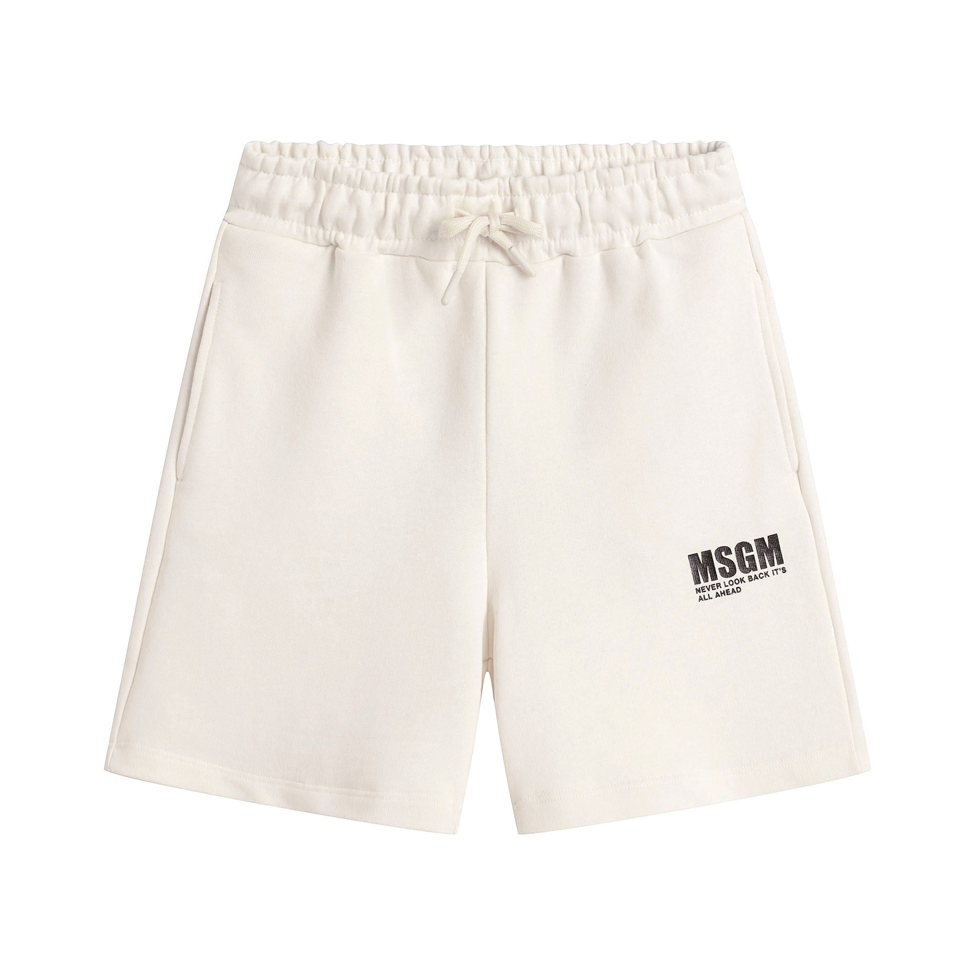 Boys & Girls White Cotton Shorts