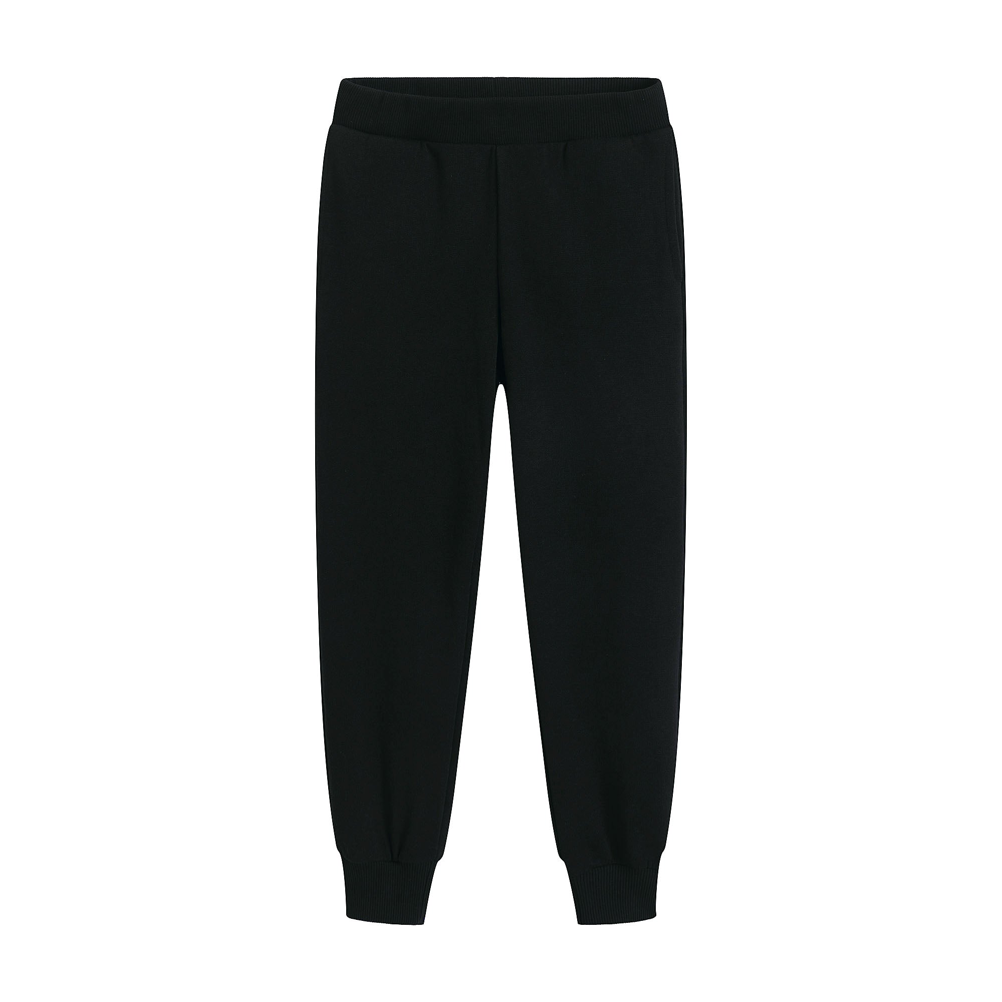 Boys & Girls Black Cotton Trousers