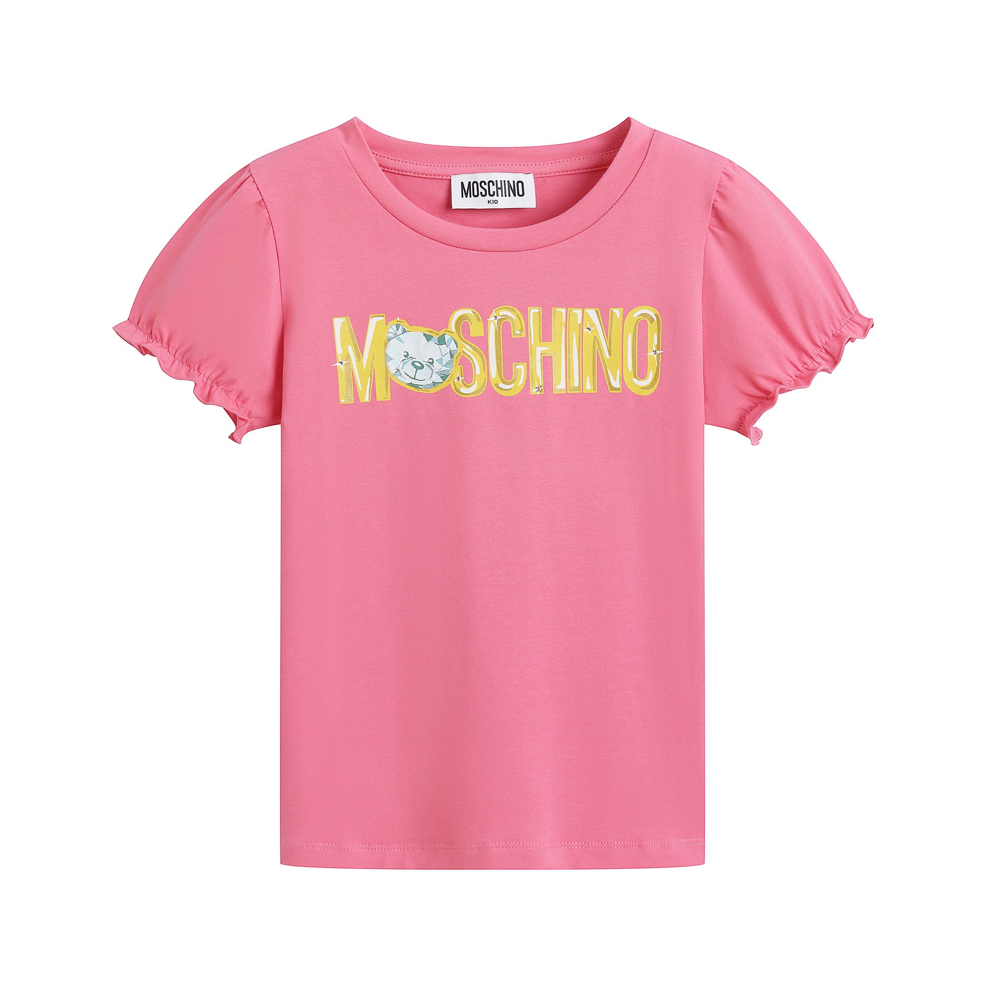 Girls Pink Logo Cotton T-Shirt