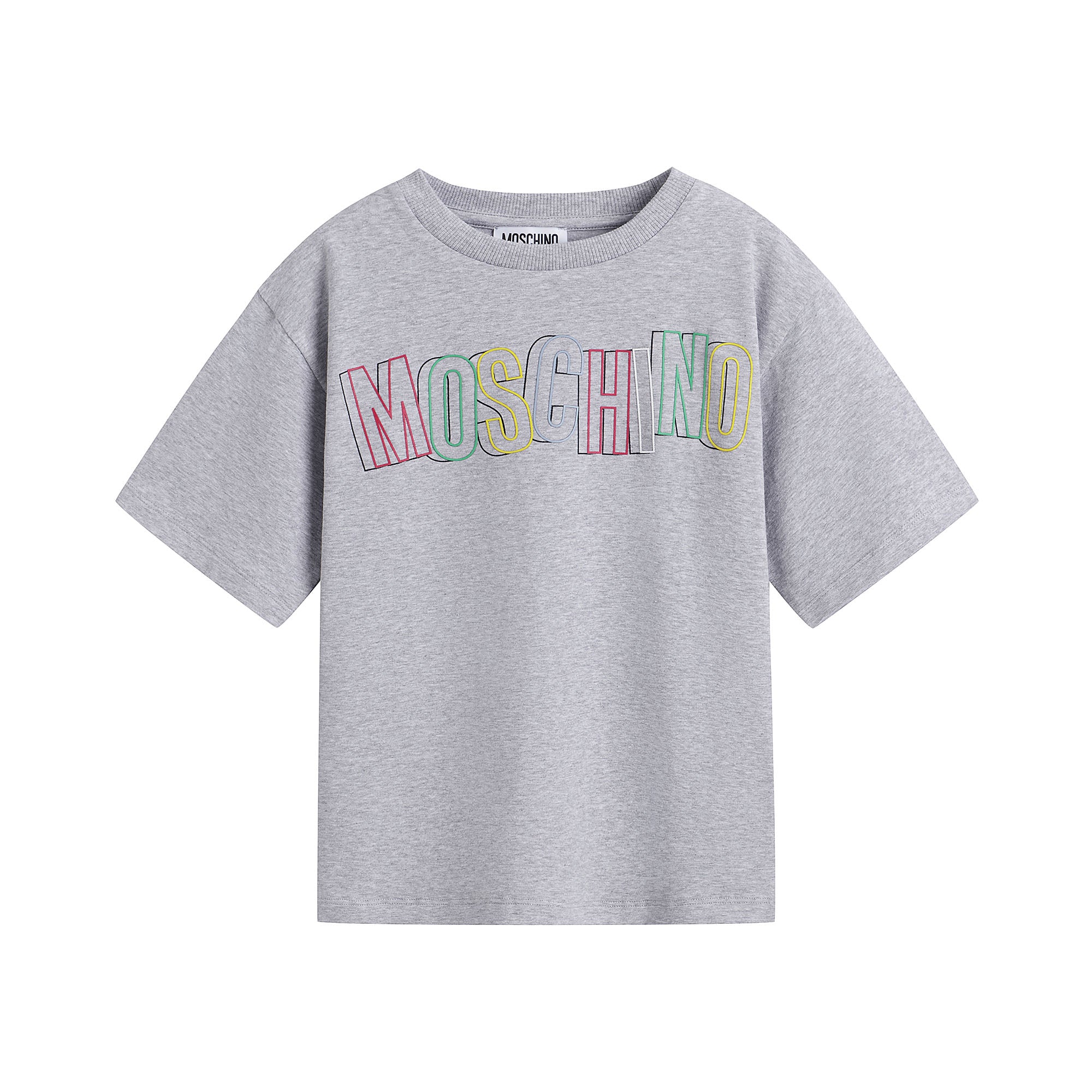 Boys & Girls Grey Logo Cotton T-Shirt