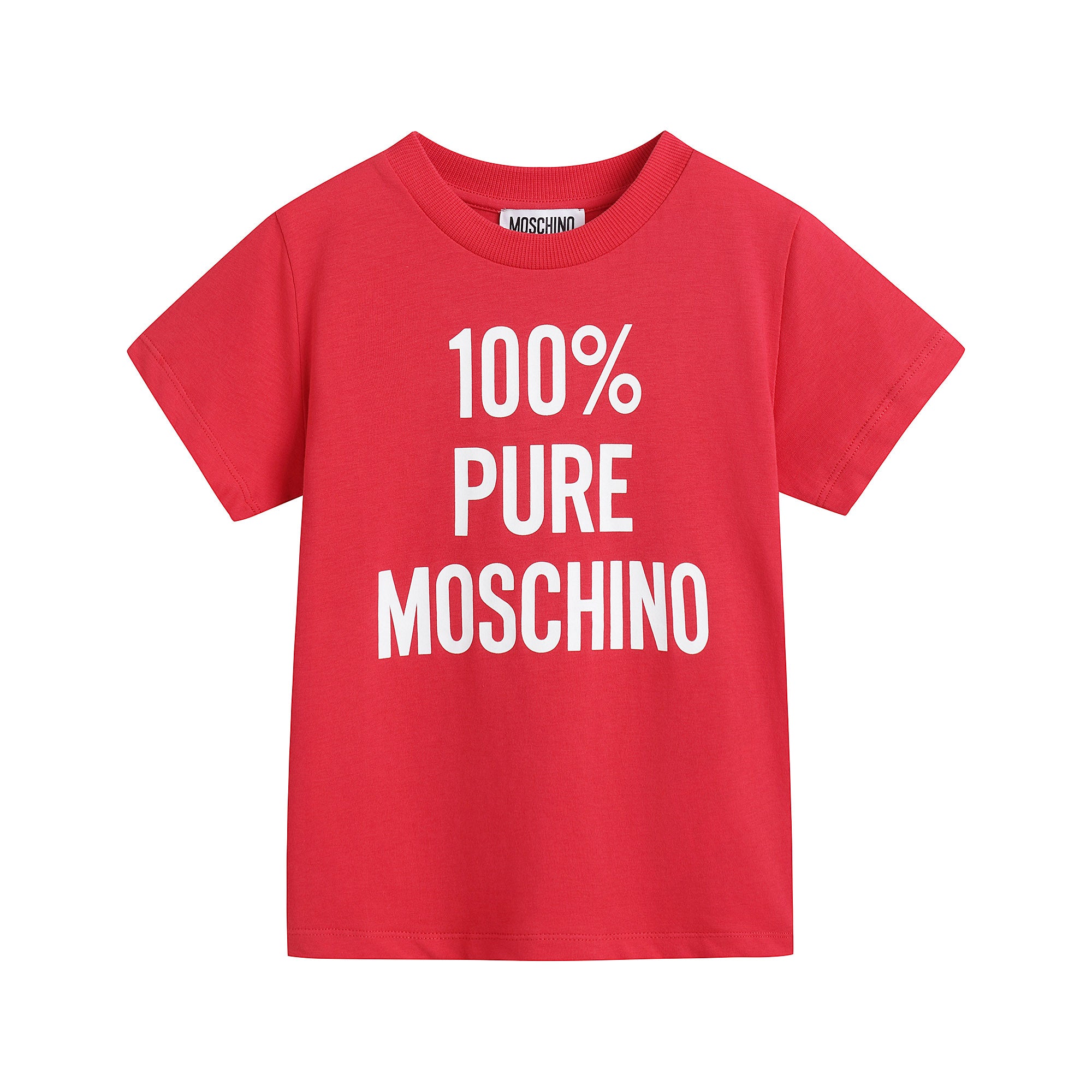 Boys & Girls Red Logo Cotton T-Shirt