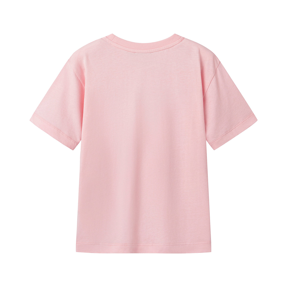 Girls Pink Printed Cotton T-Shirt