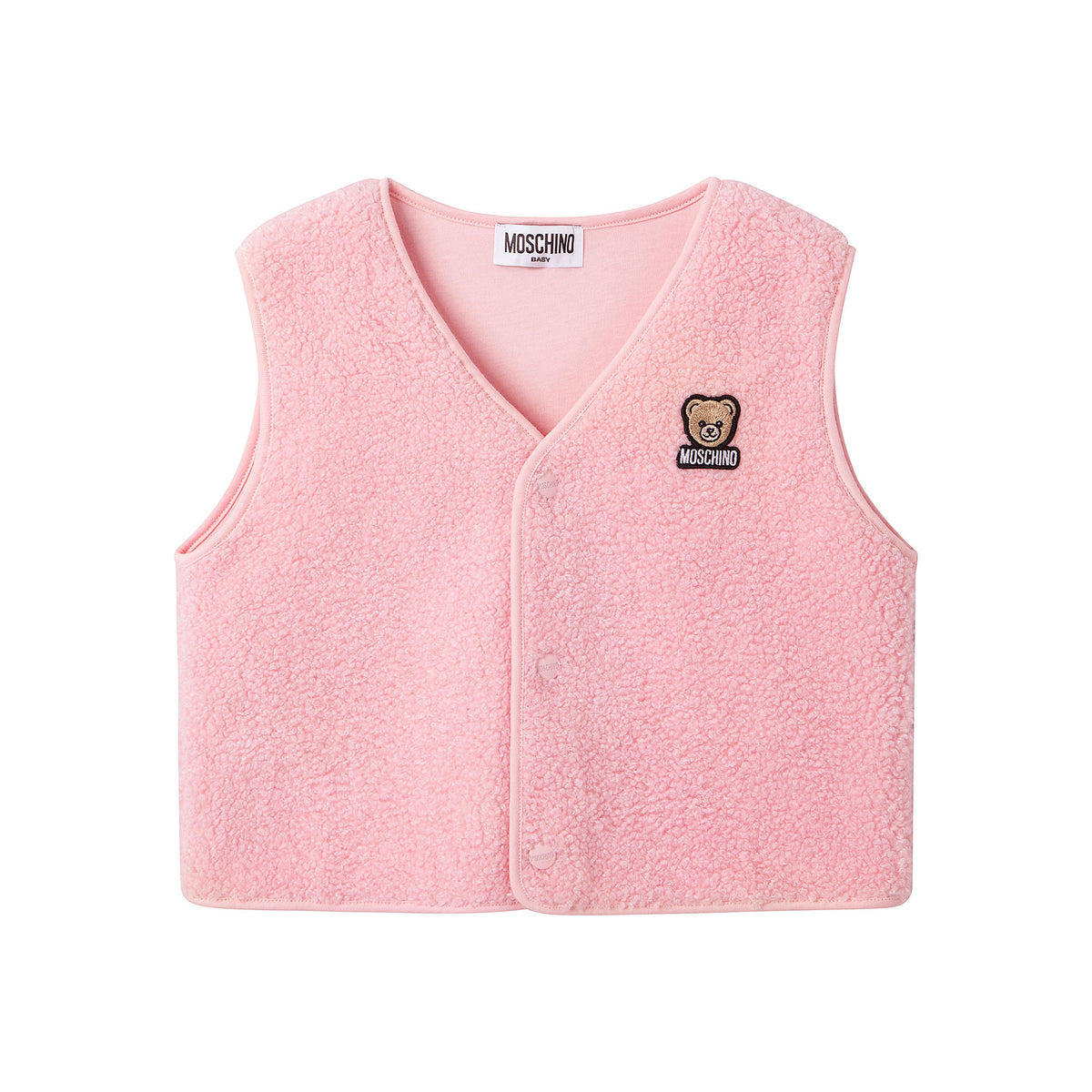 Baby Girls Pink Sherpa Gilet