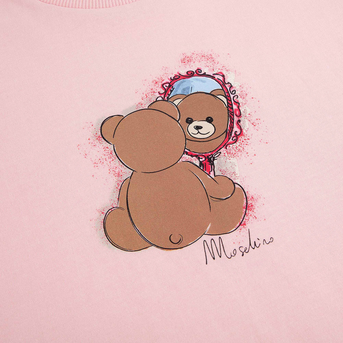 Girls Pink Printed Cotton T-Shirt