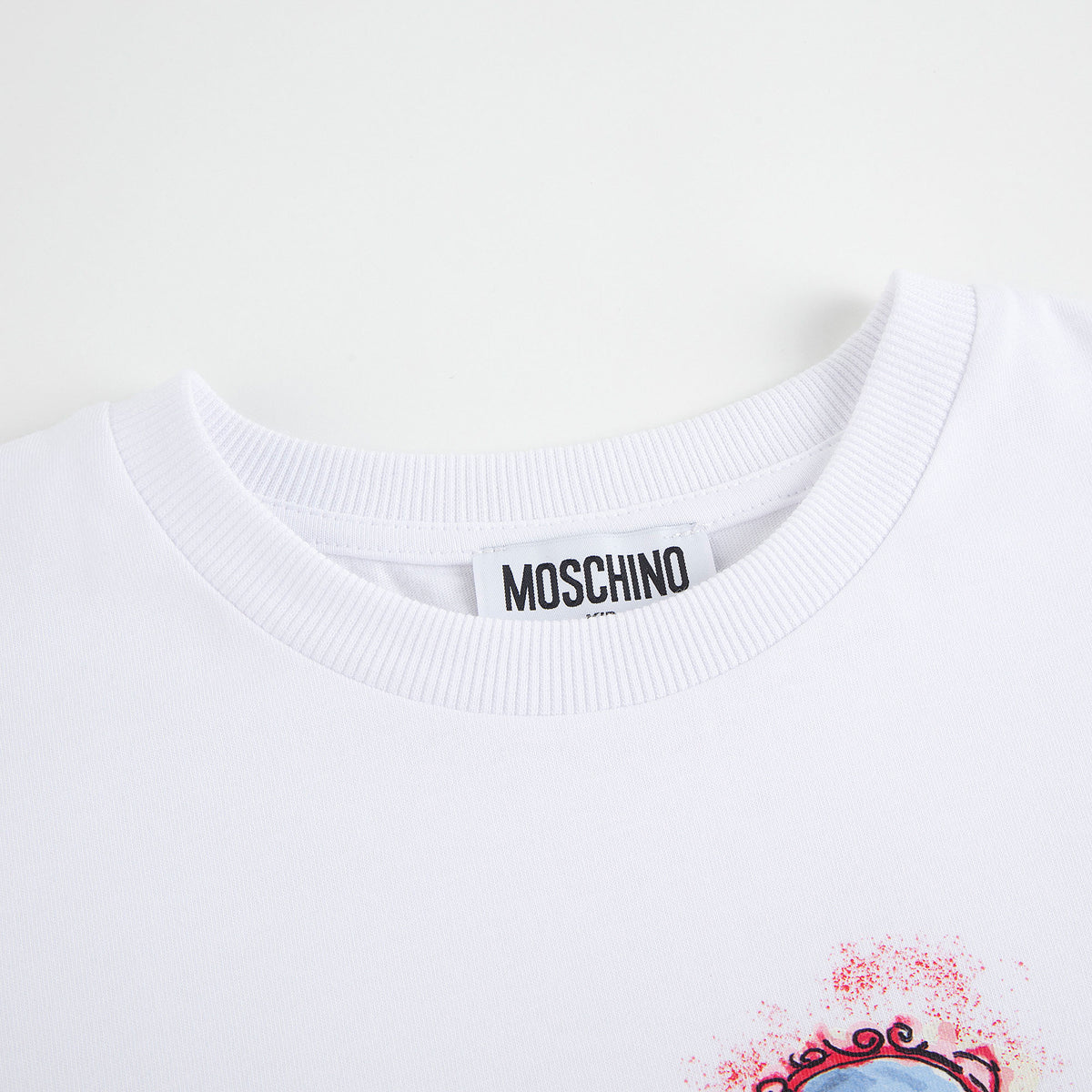 Girls White Printed Cotton T-Shirt