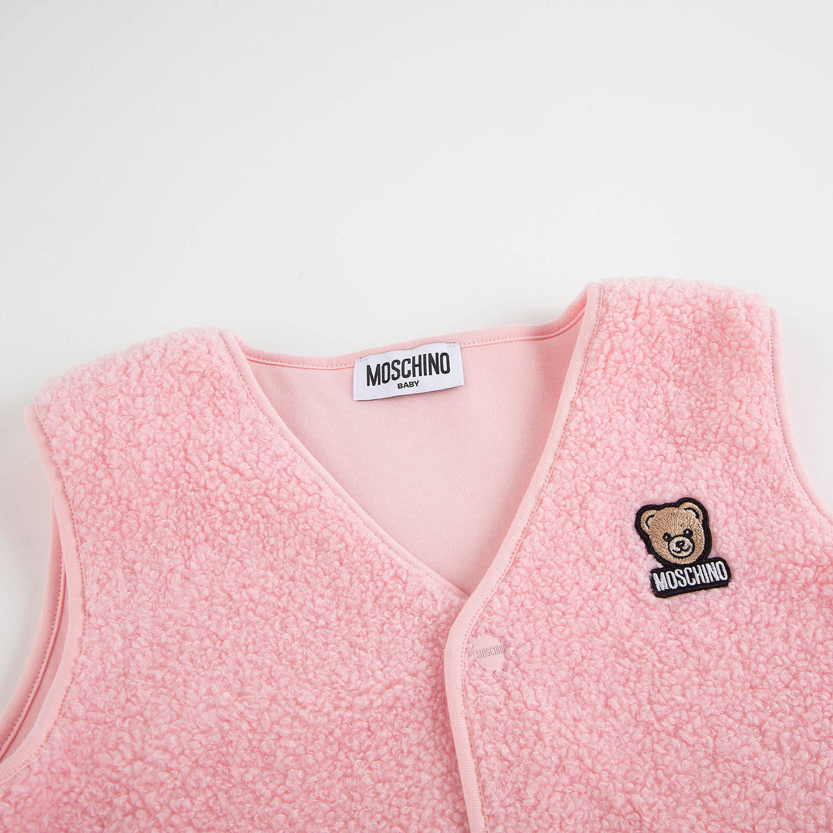 Baby Girls Pink Sherpa Gilet