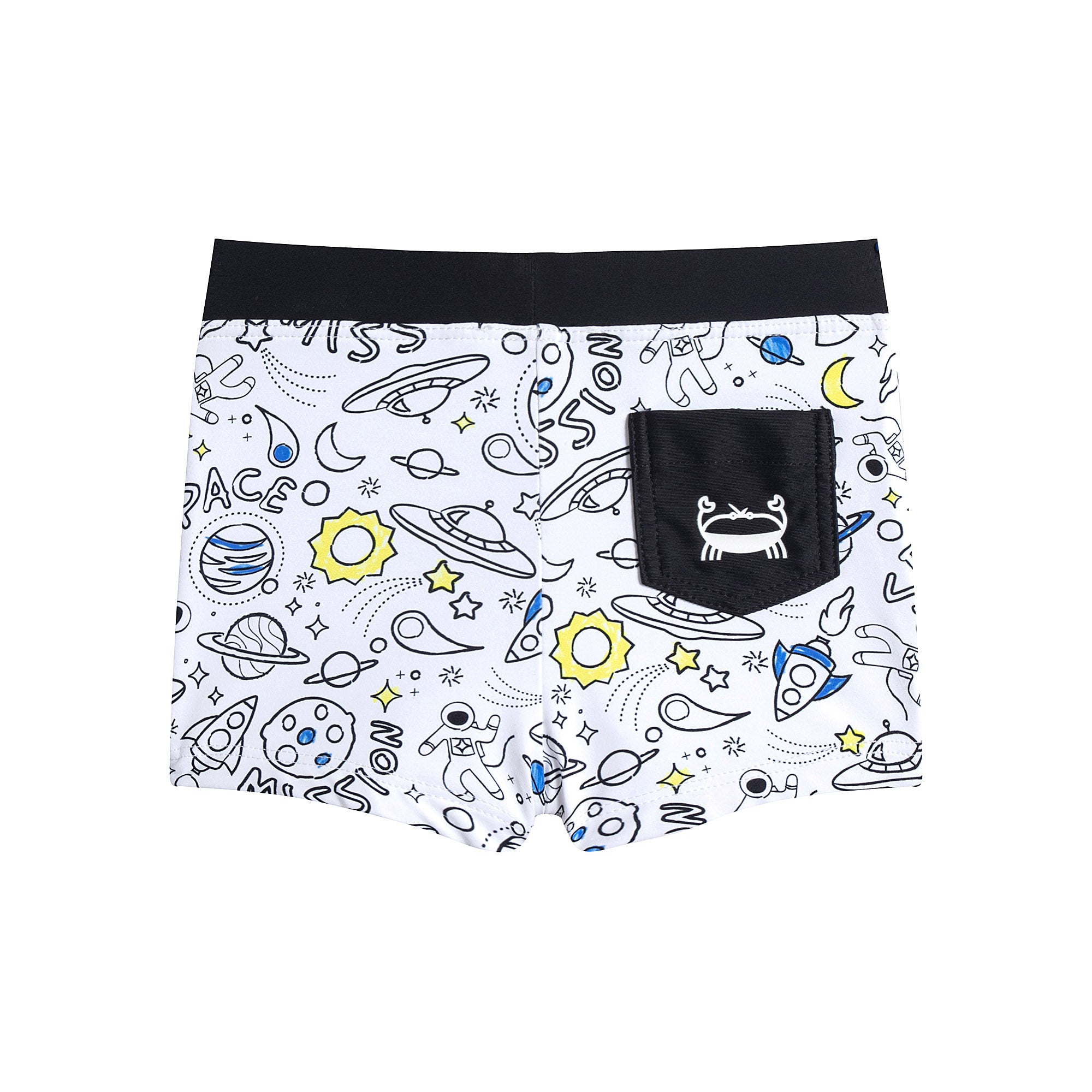 Boys White Anti-UV Swim Shorts