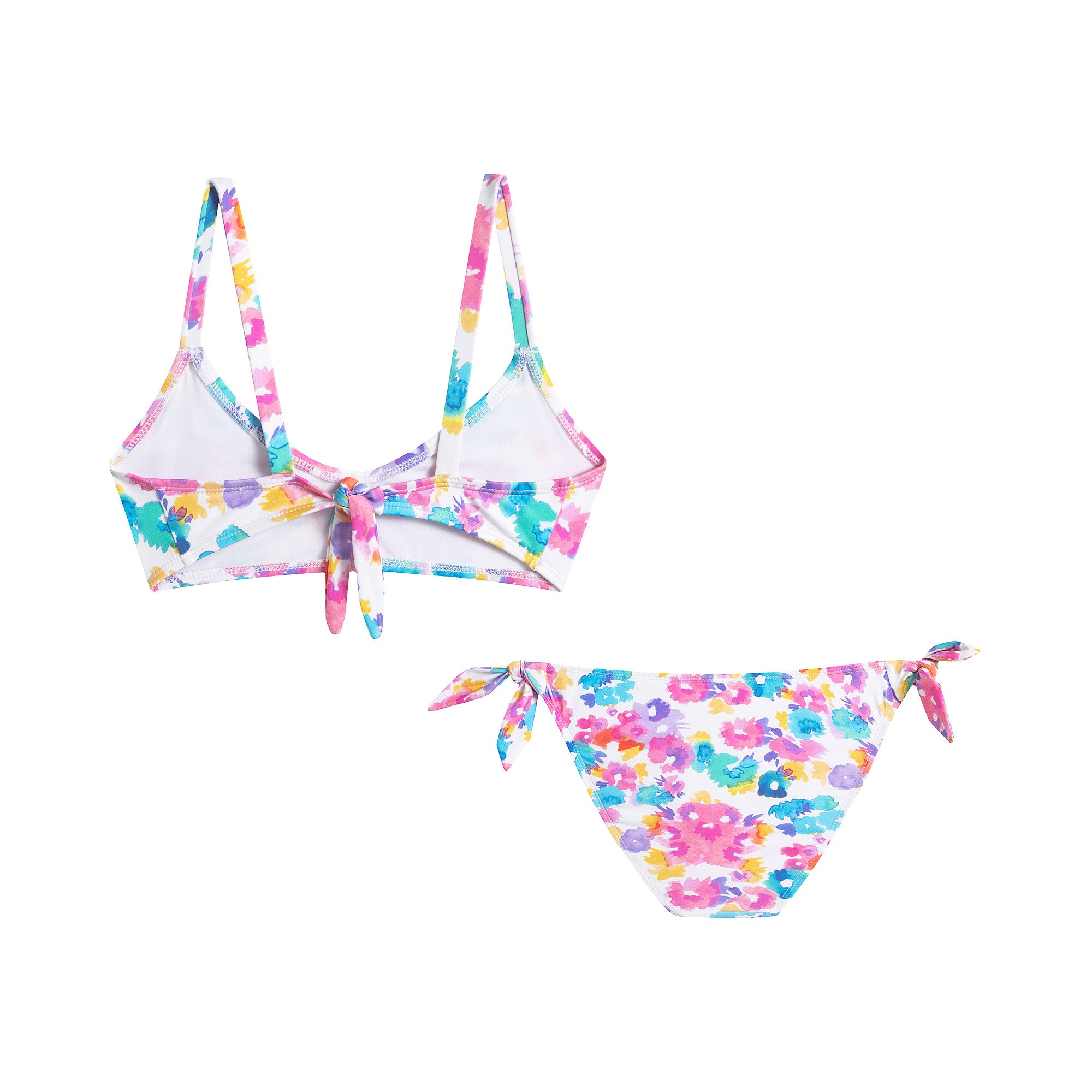 Girls Pink Floral Swimsuit