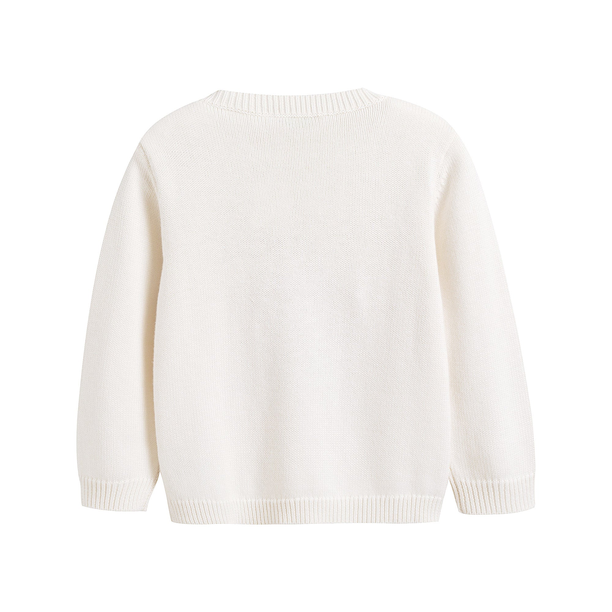 Baby Girls White Jacquard Cotton Sweater