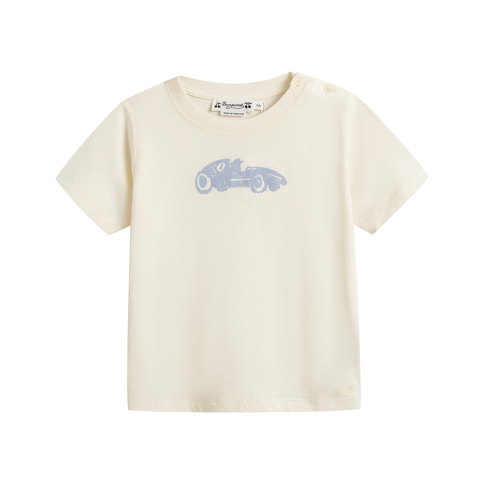 Baby Boys Beige Printed Cotton T-Shirt