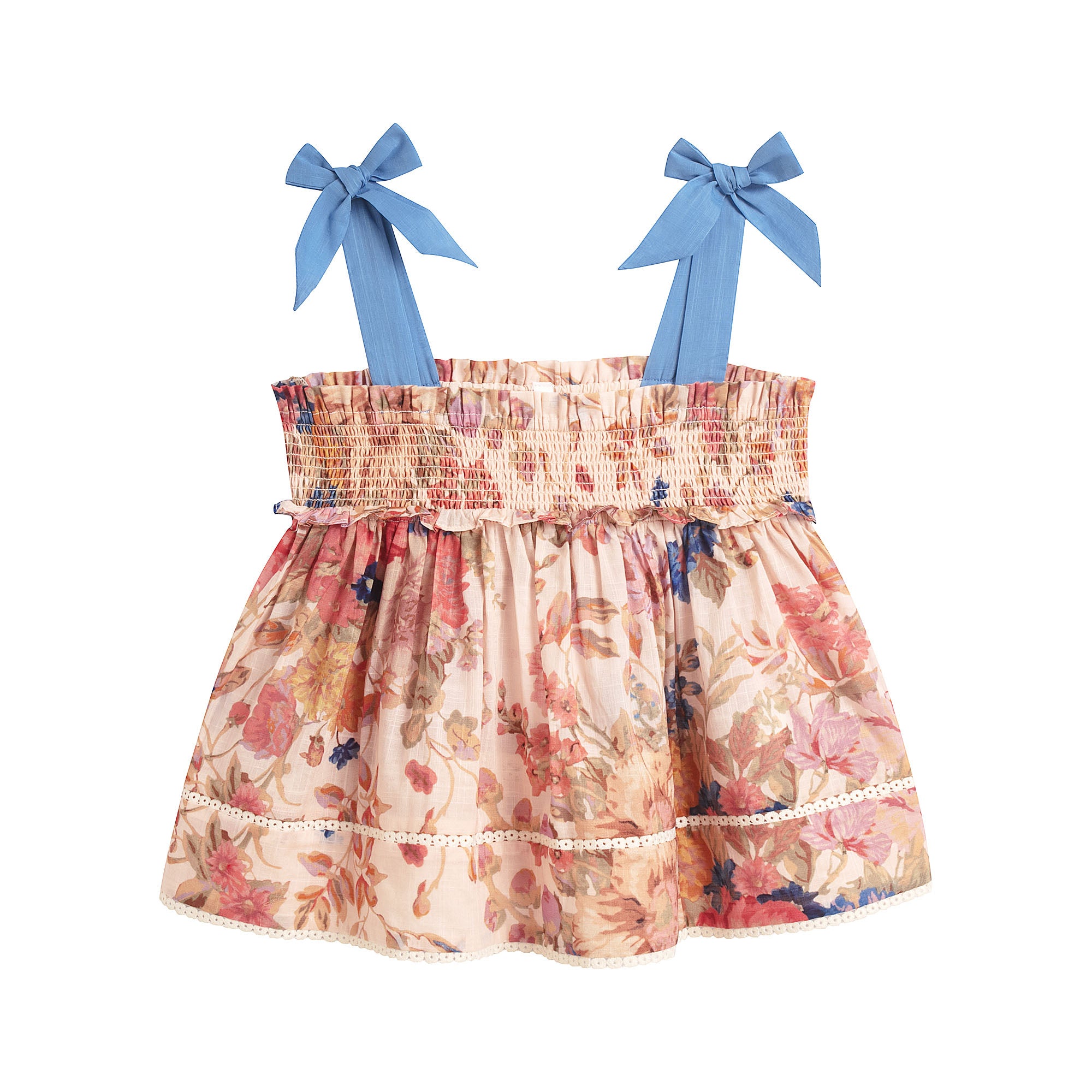 Girls Multicolor Flower Cotton Top