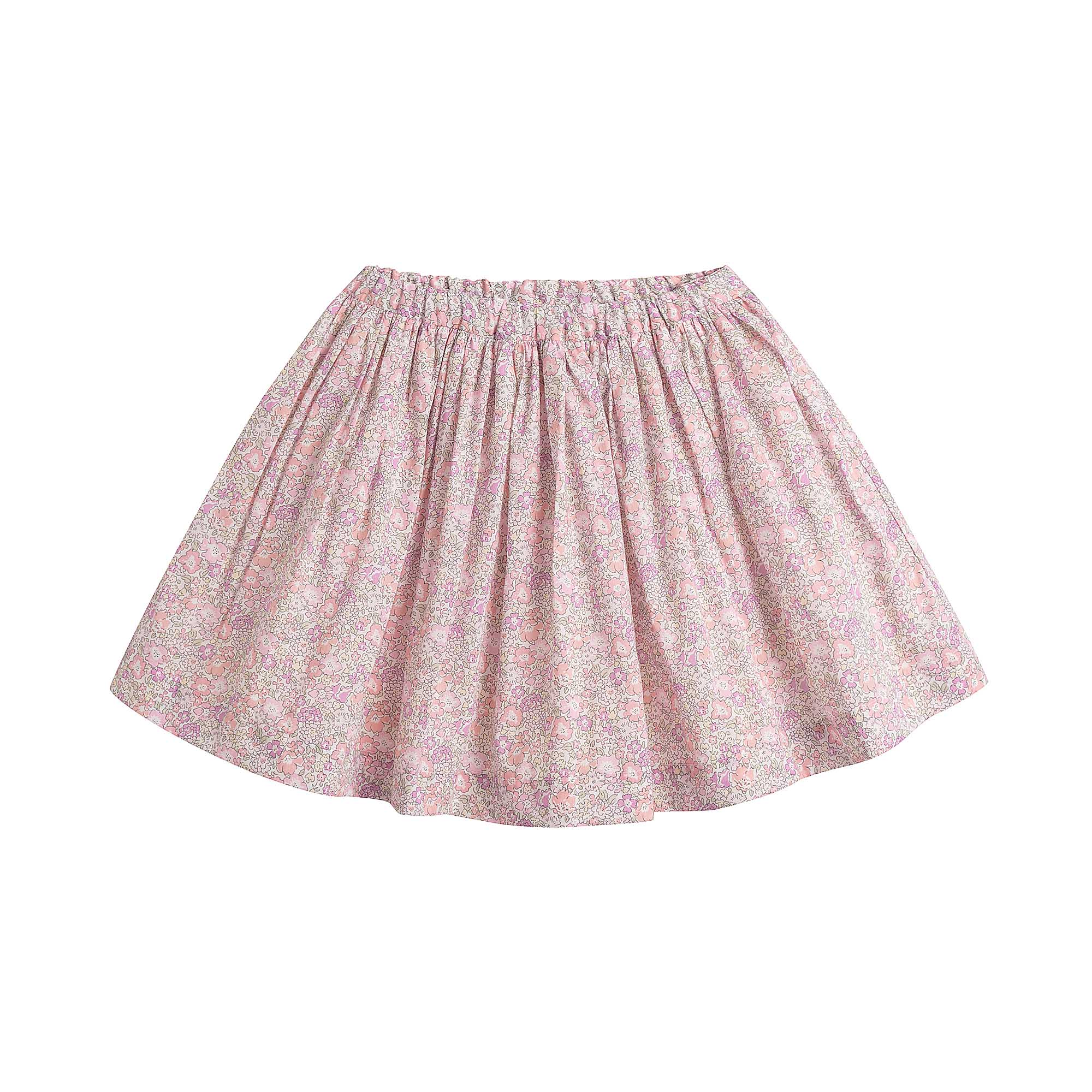 Girls Pink Floral Cotton Skirt