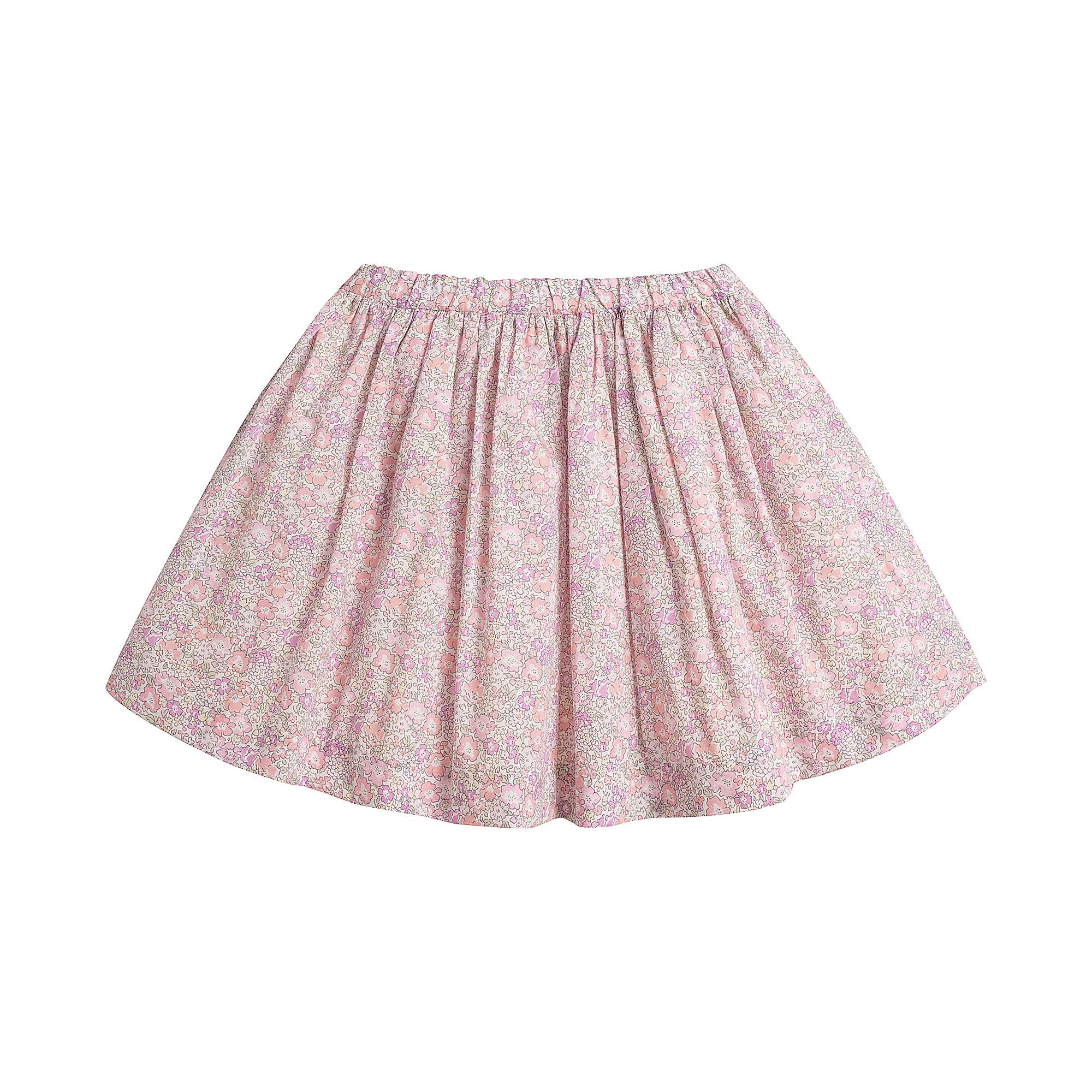 Girls Pink Floral Cotton Skirt