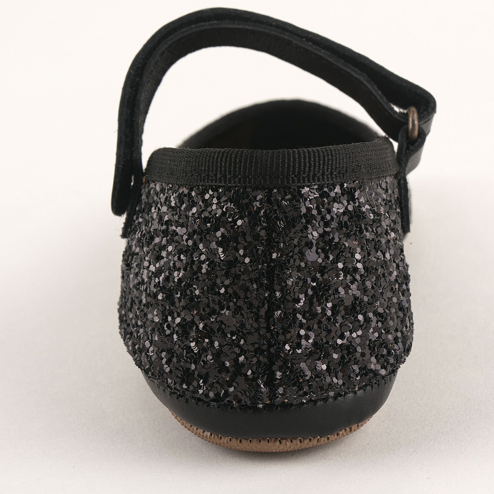 Girls Black Glitter Ballet Shoes