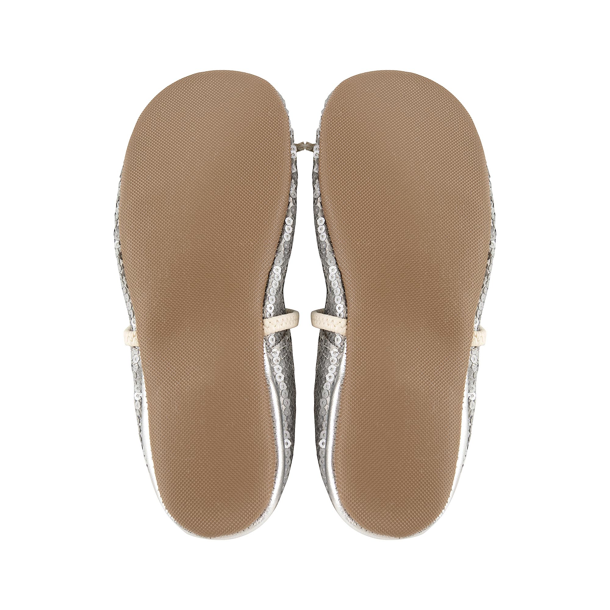 Girls Silver Sequin Ballet Shoes