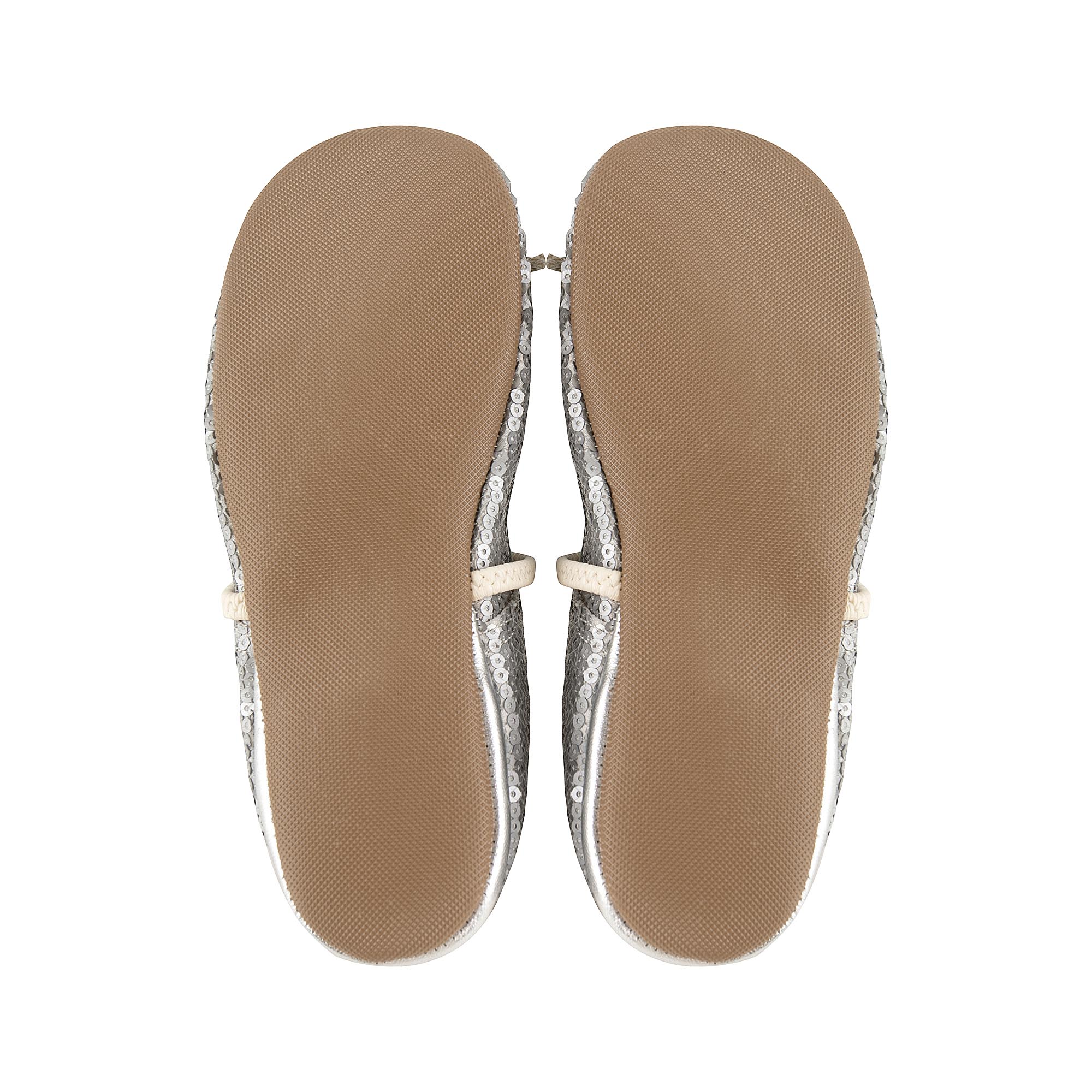 Girls Silver Sequin Ballet Shoes