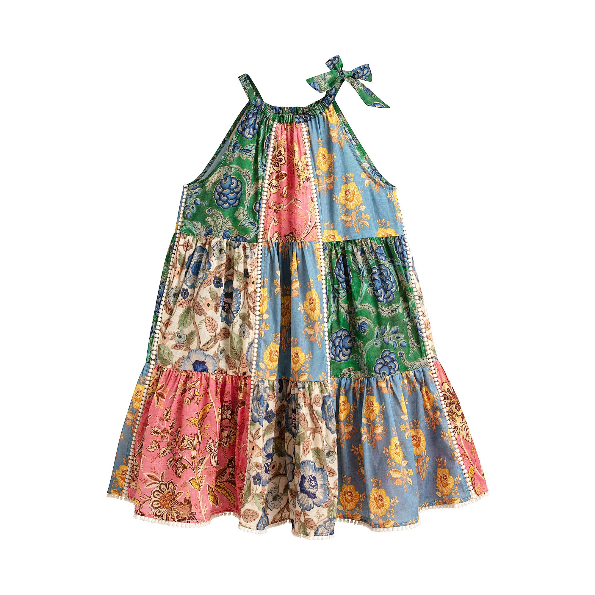 Girls Multicolor Flower Cotton Dress