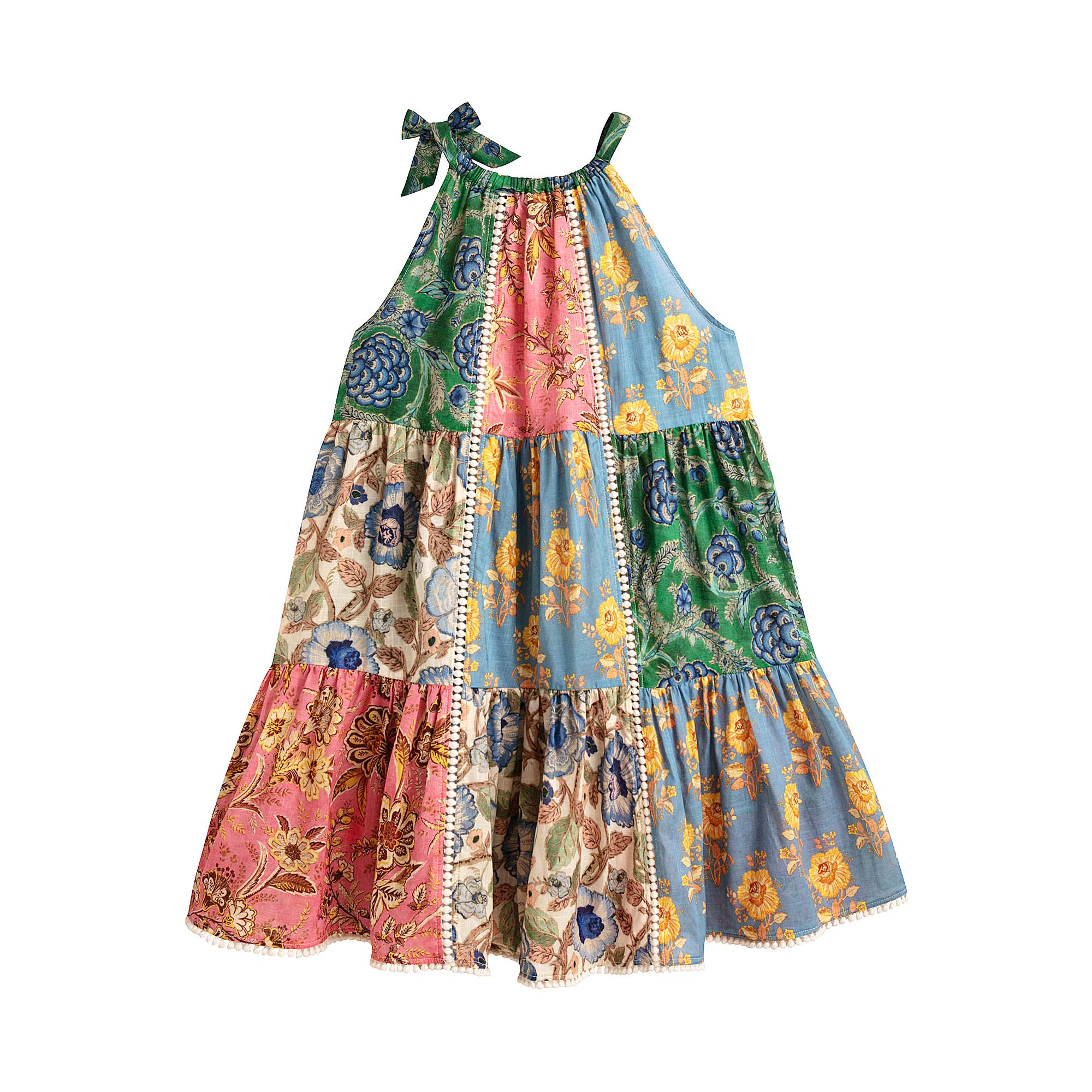 Girls Multicolor Flower Cotton Dress