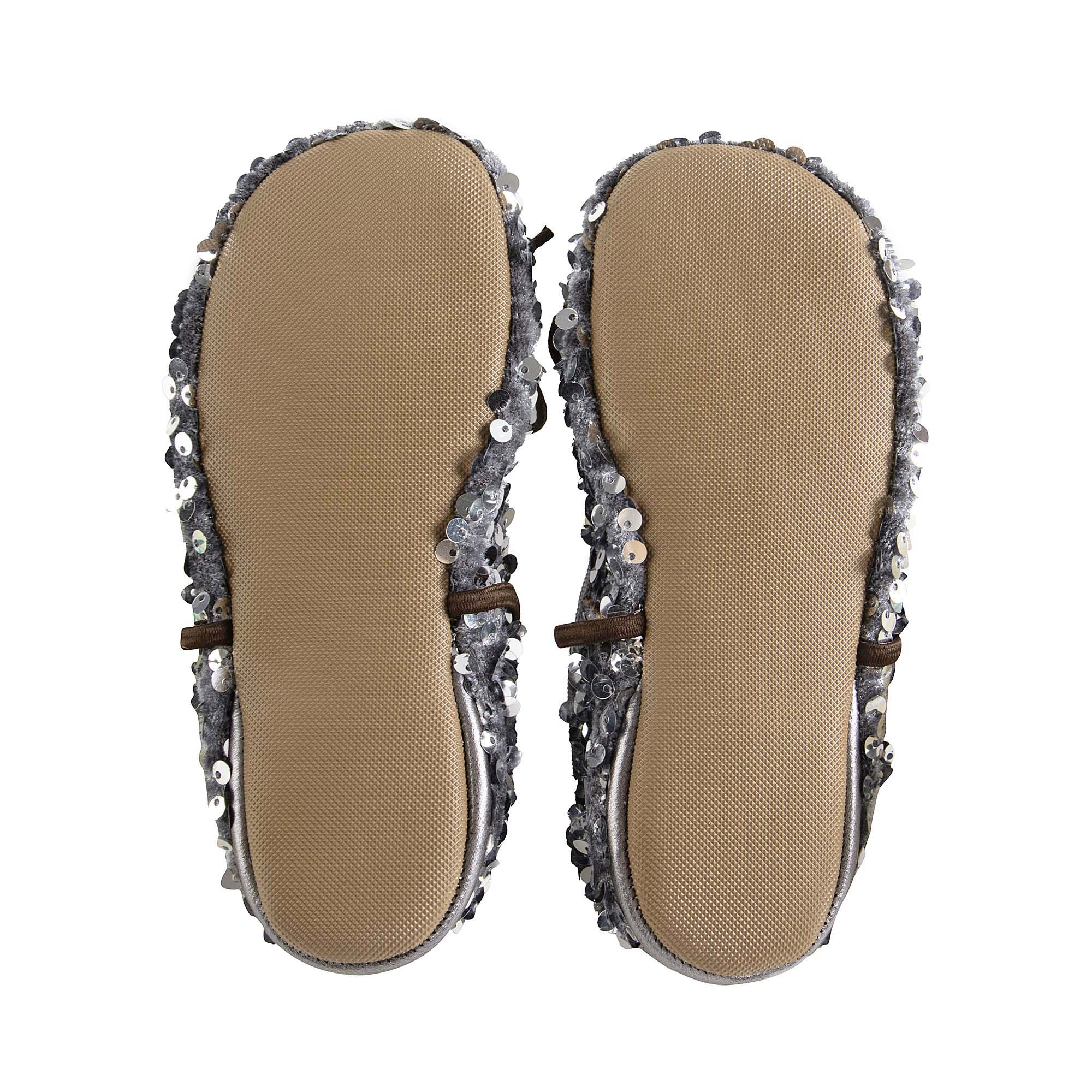 Girls Silver Sequin Shoes