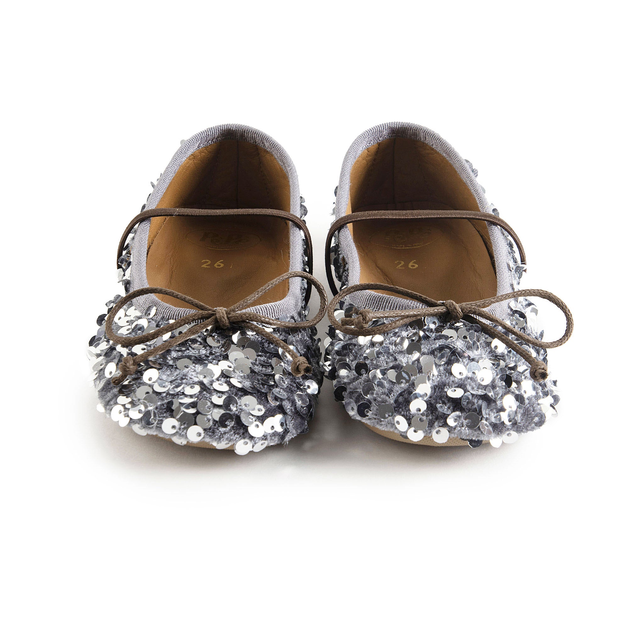 Girls Silver Sequin Shoes