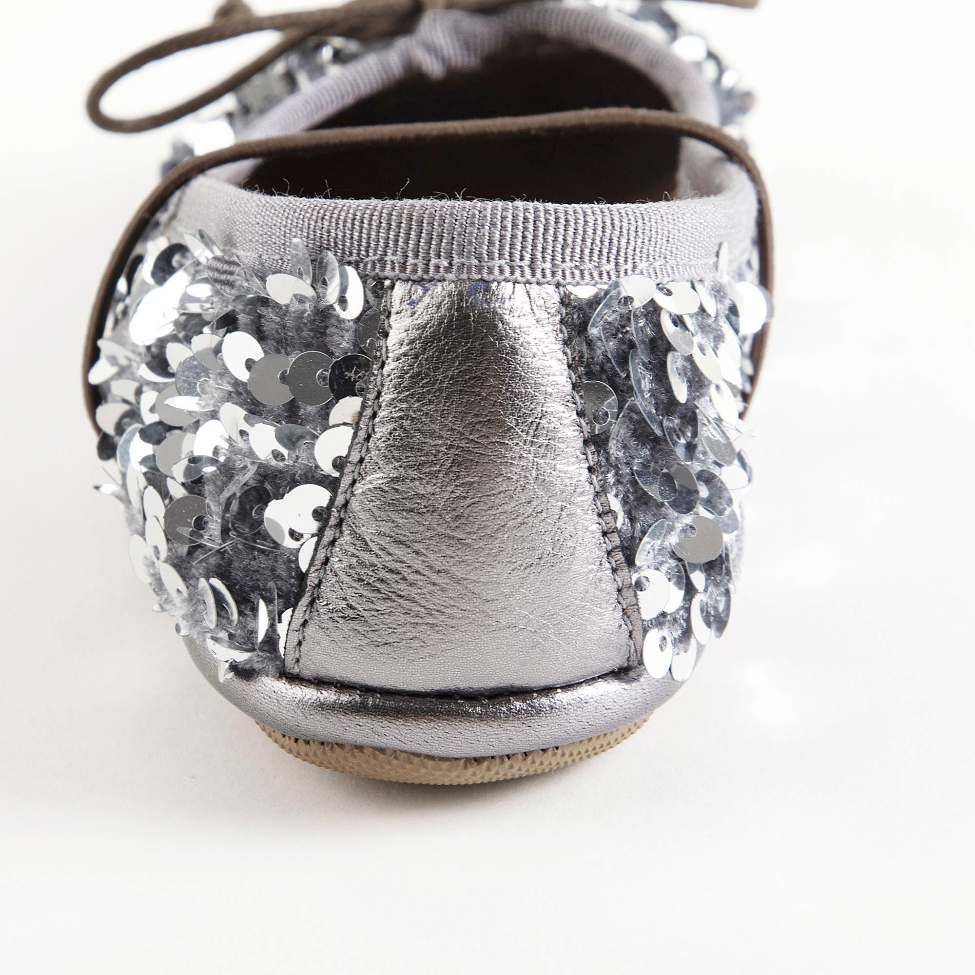 Girls Silver Sequin Shoes
