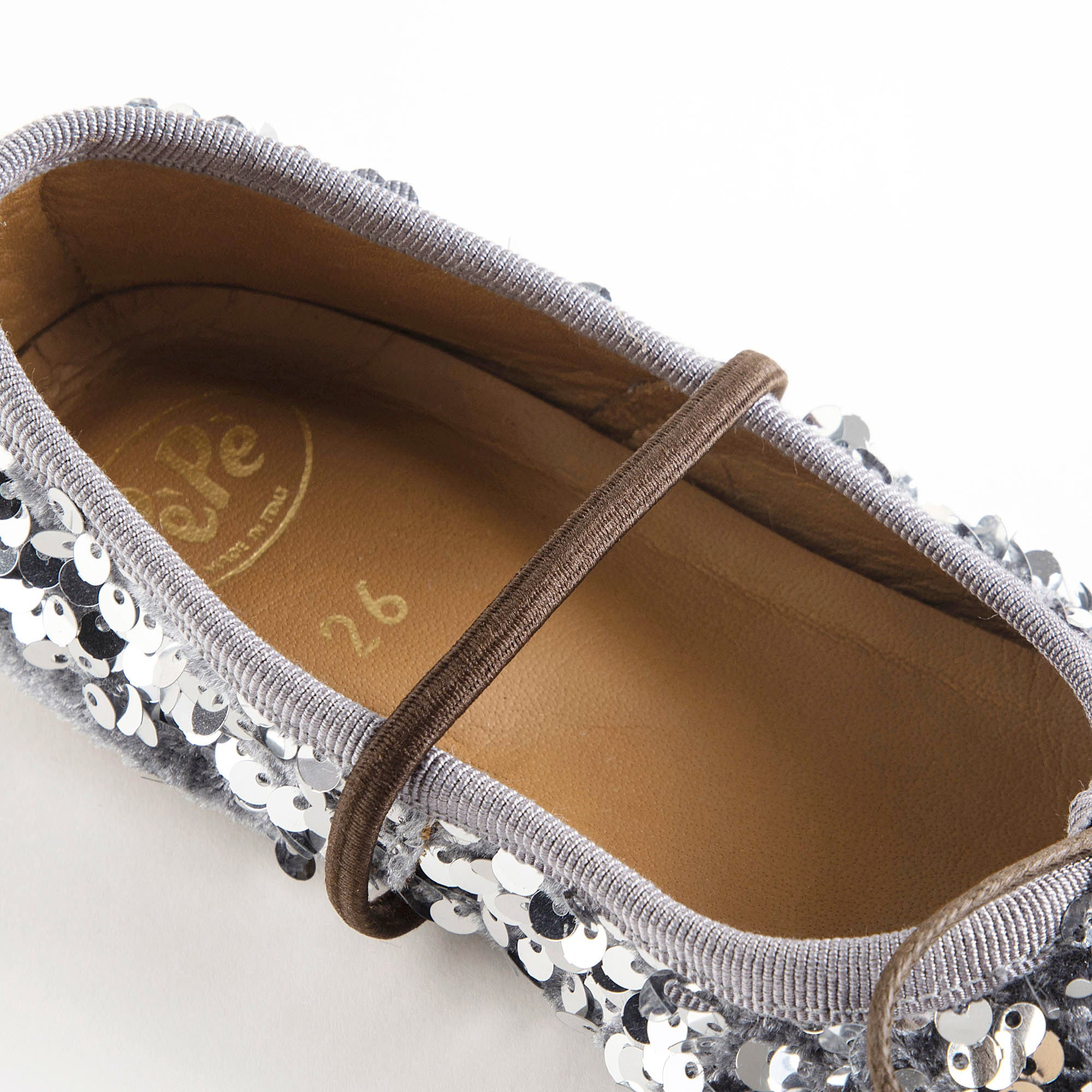 Girls Silver Sequin Shoes