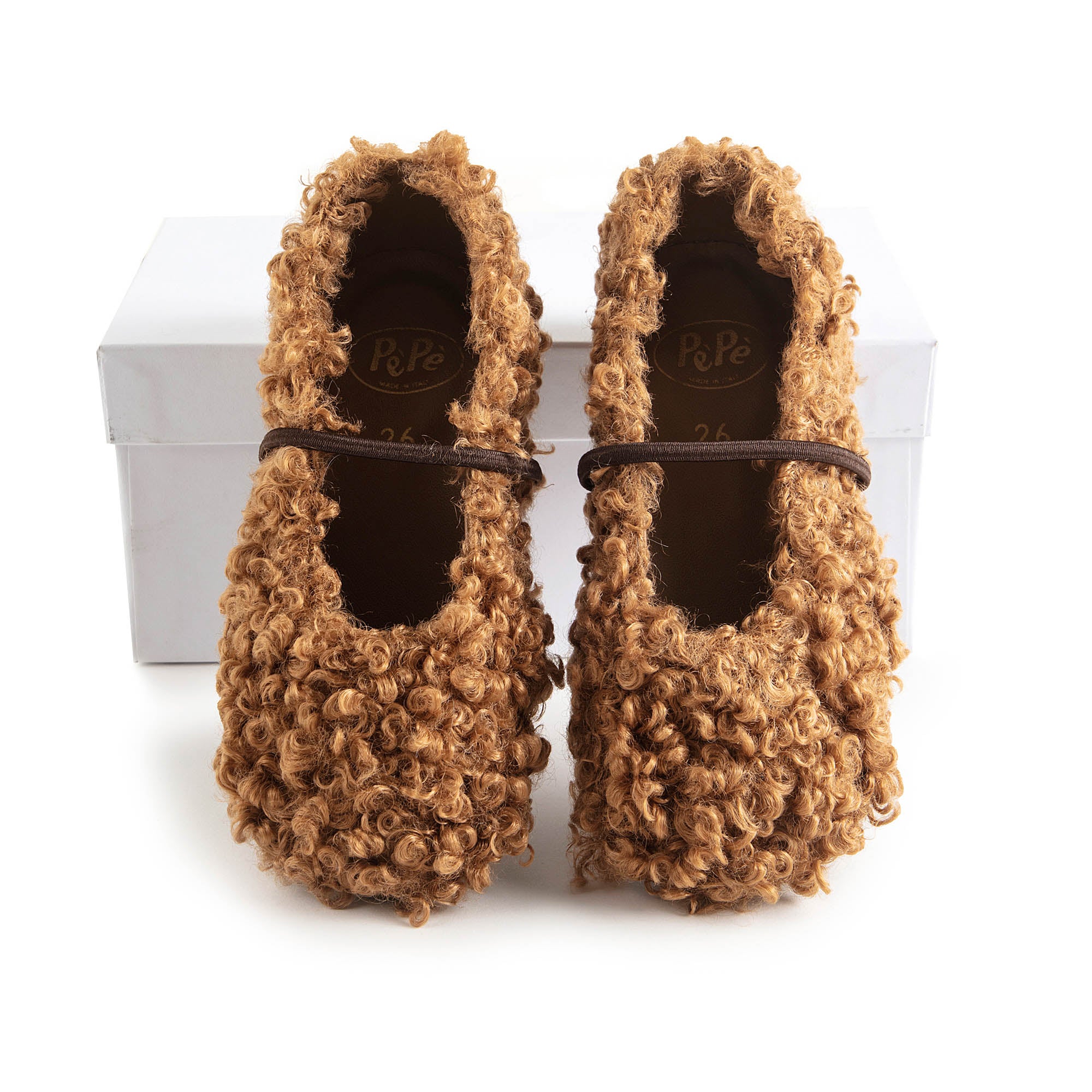 Girls Brown Plush Shoes