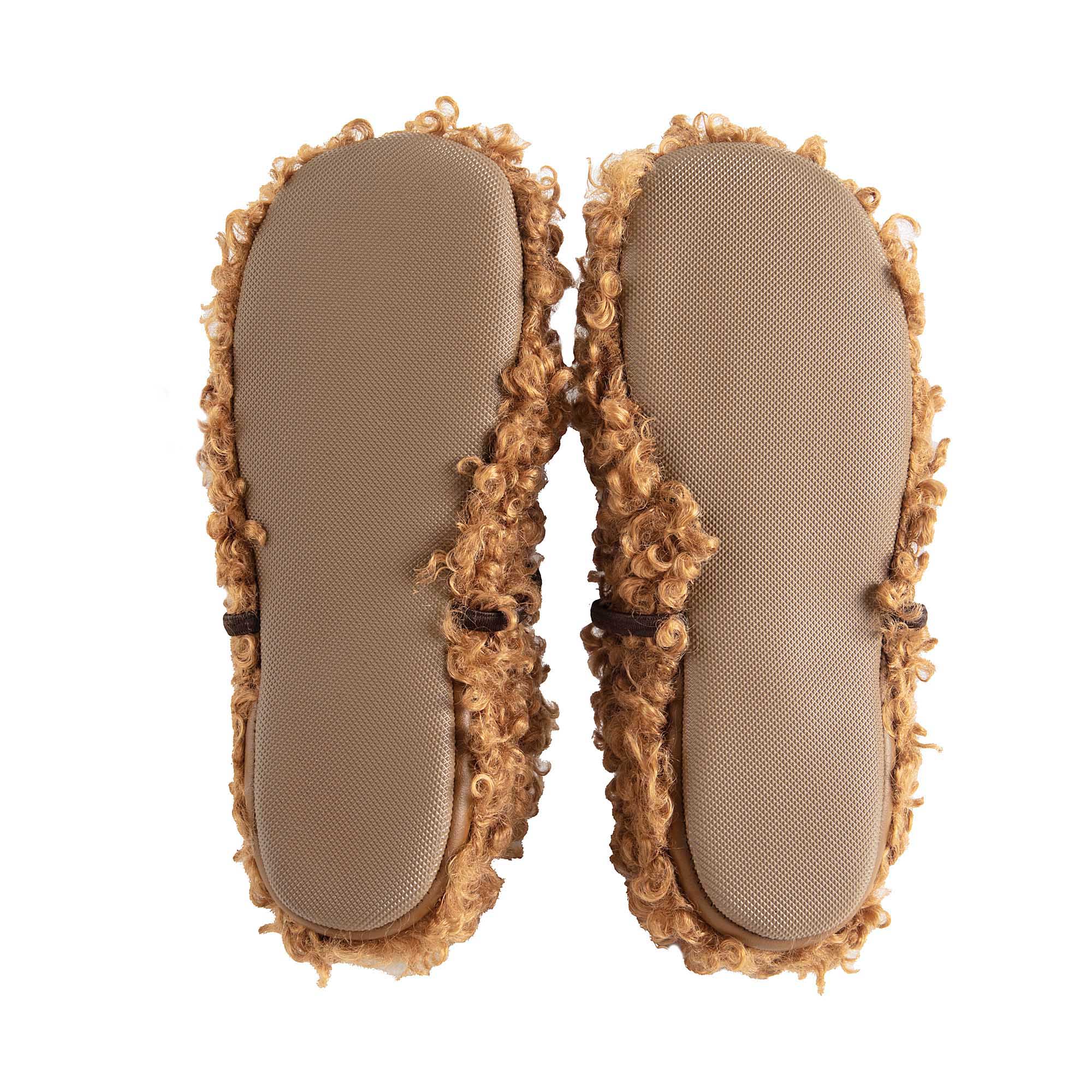 Girls Brown Plush Shoes