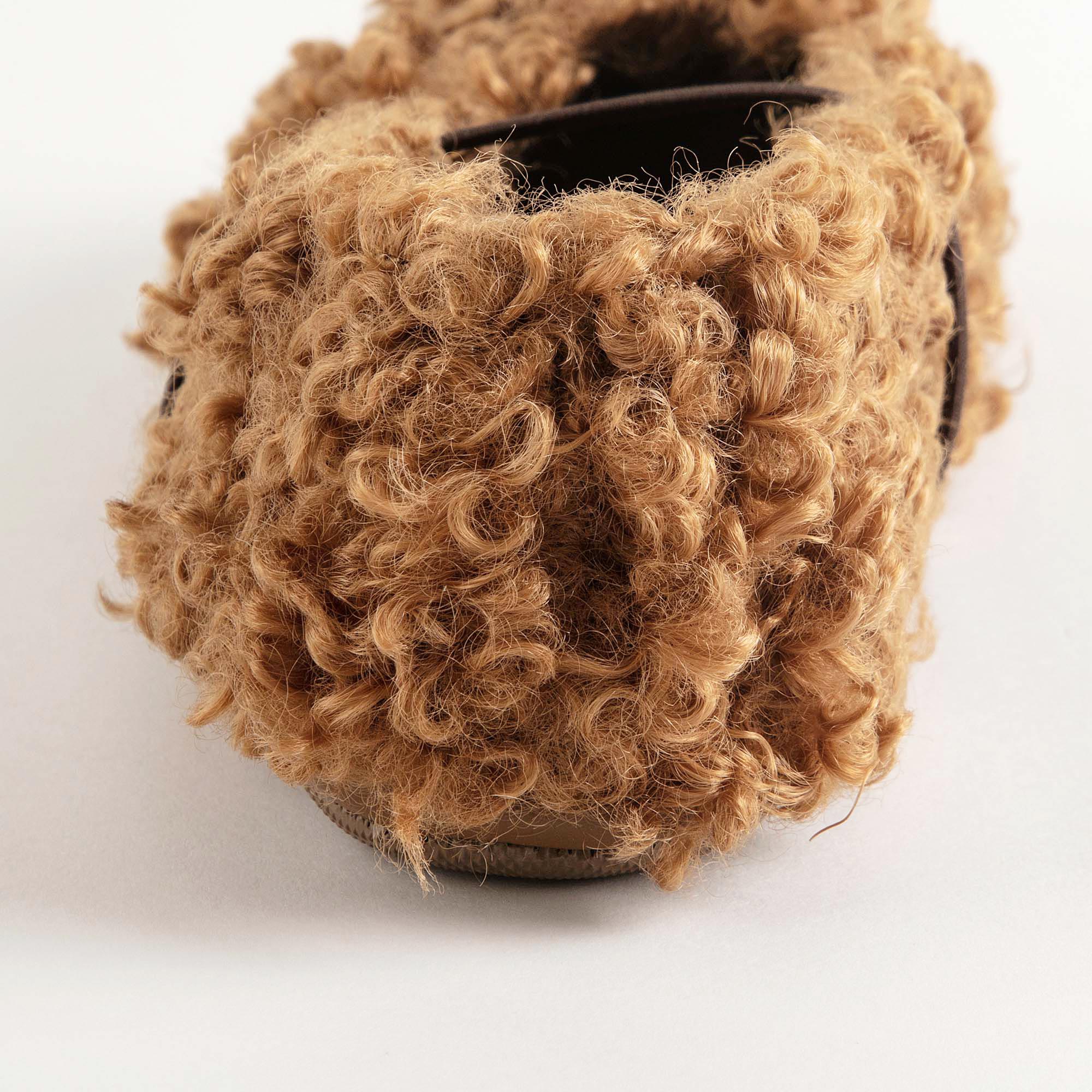 Girls Brown Plush Shoes