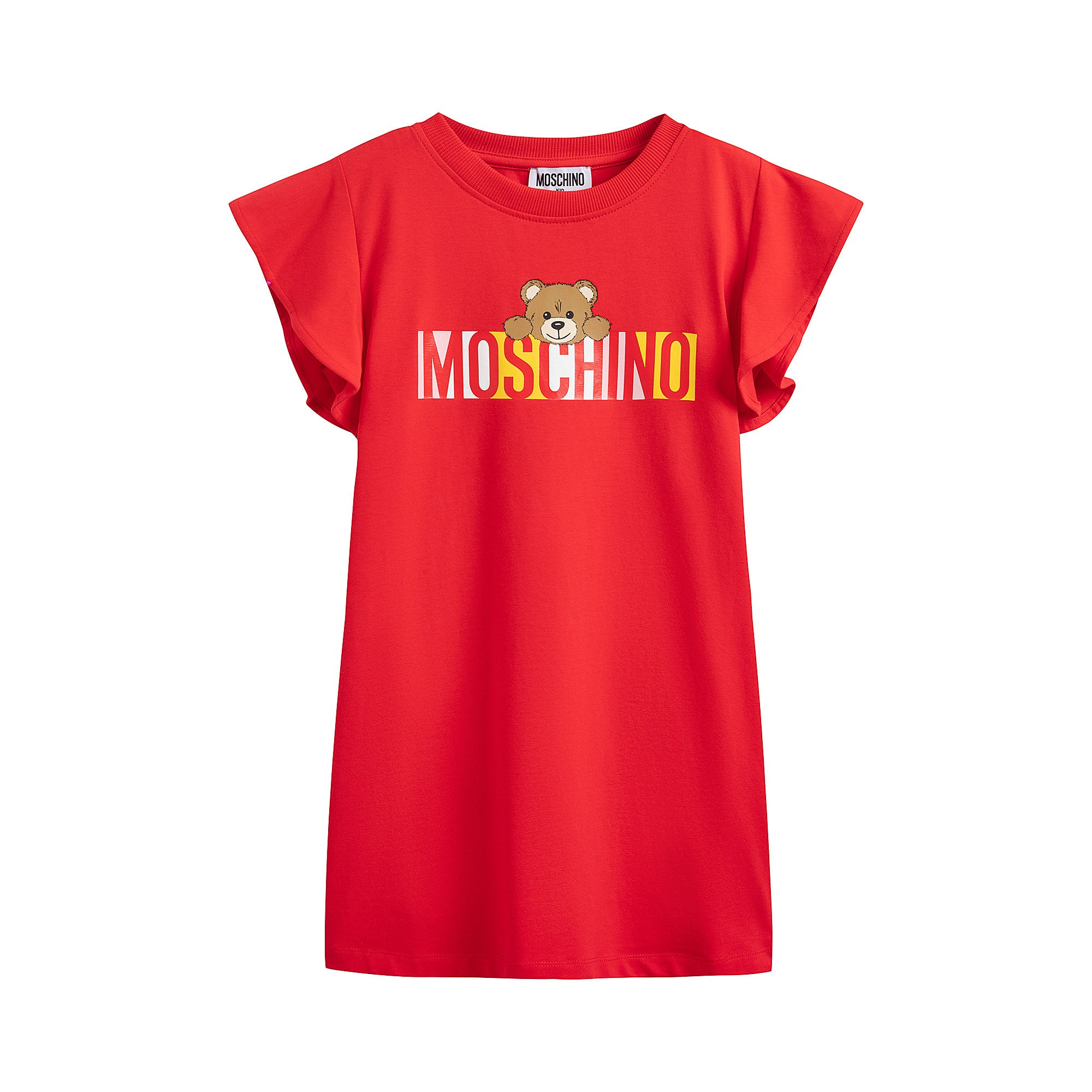 Girls Red Logo Cotton Dress