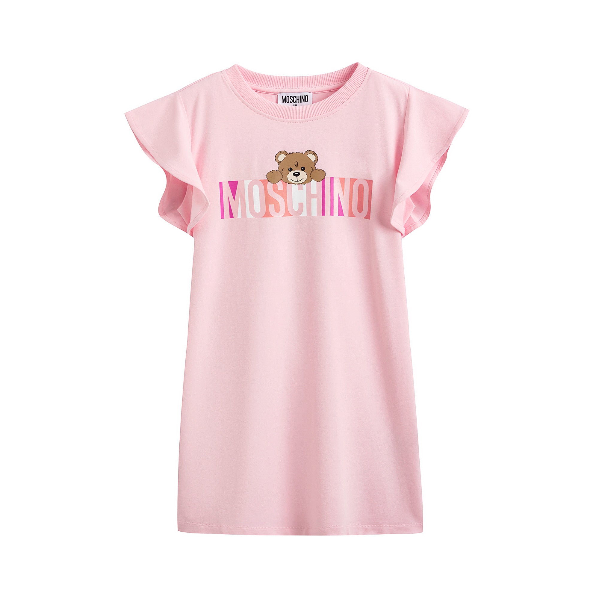 Girls Pink Logo Cotton Dress