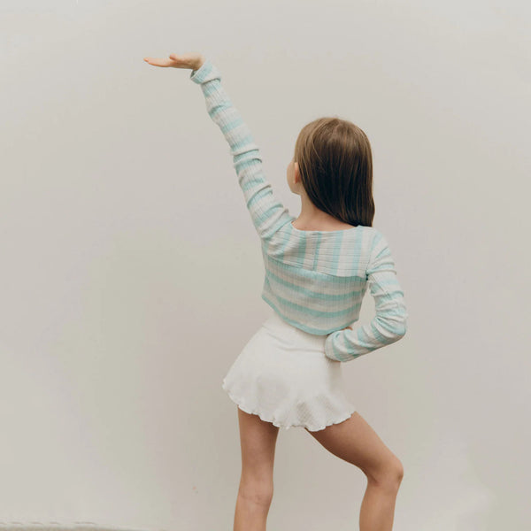 Girls Blue Stripes Ballet Top