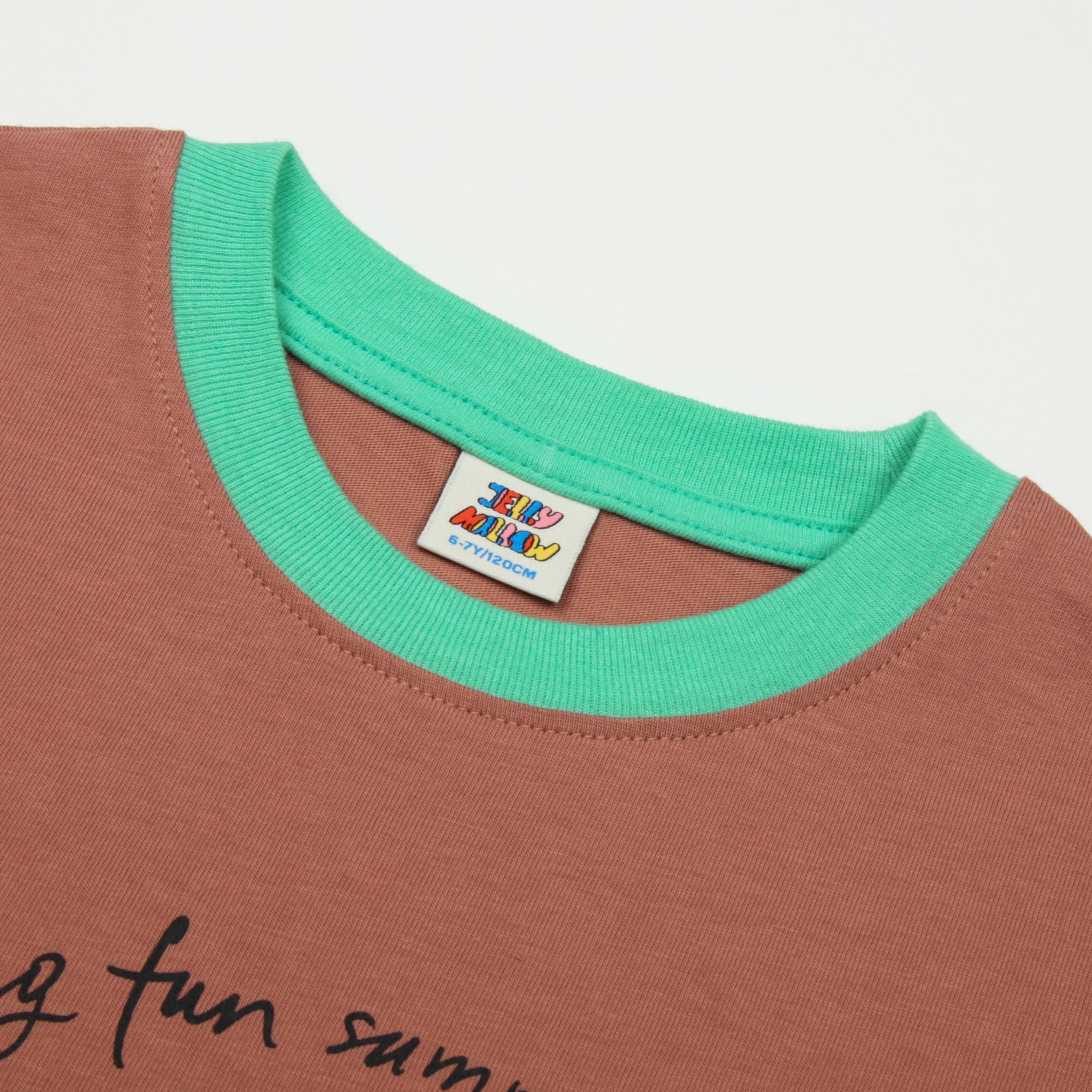 Girls Brown Printed Cotton T-Shirt