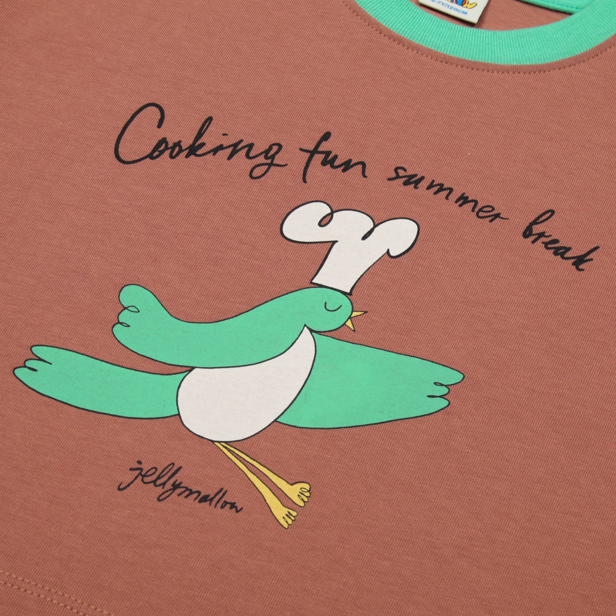 Girls Brown Printed Cotton T-Shirt