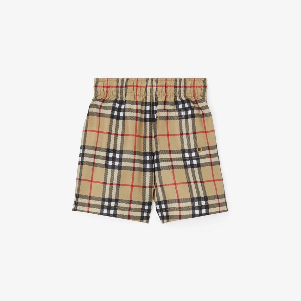 Baby Boys Beige Check Swim Shorts