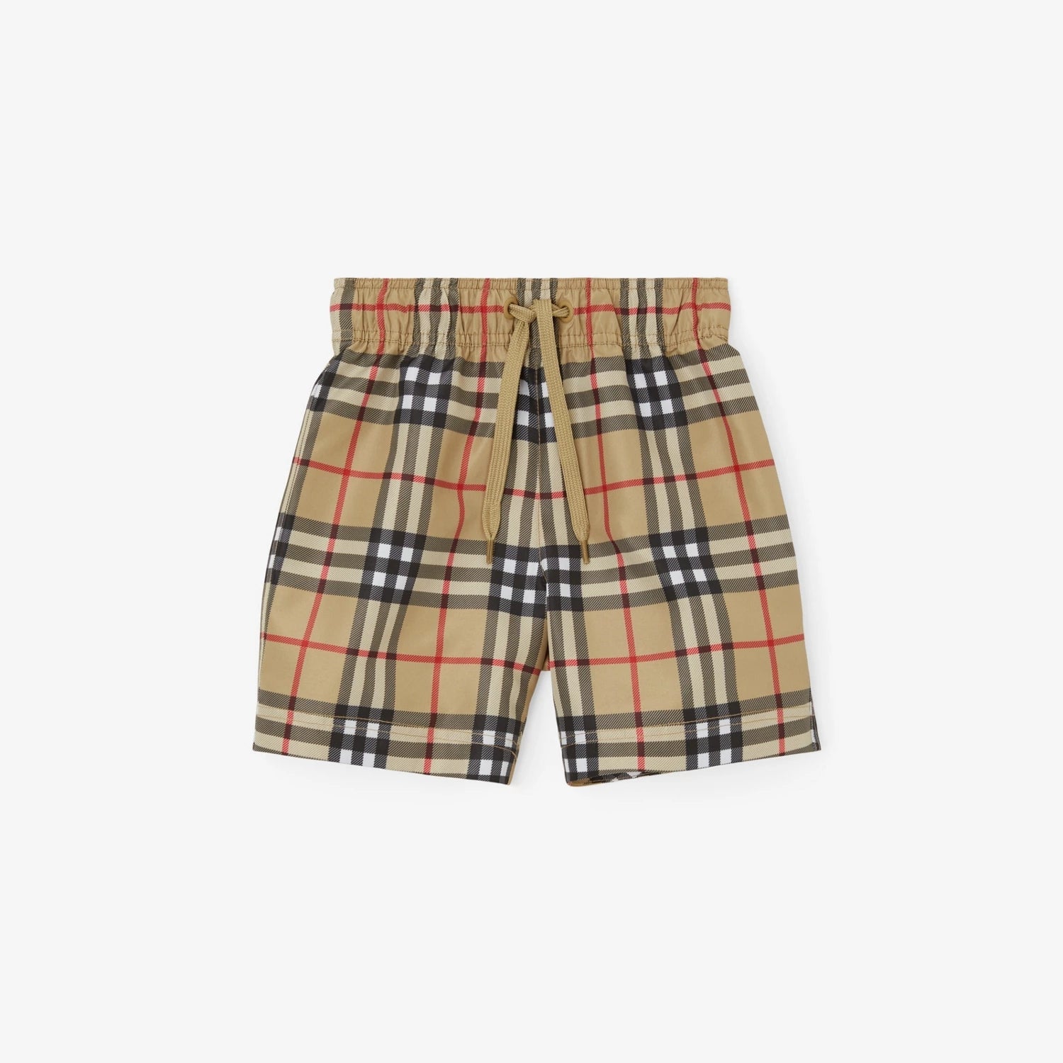 Baby Boys Beige Check Swim Shorts