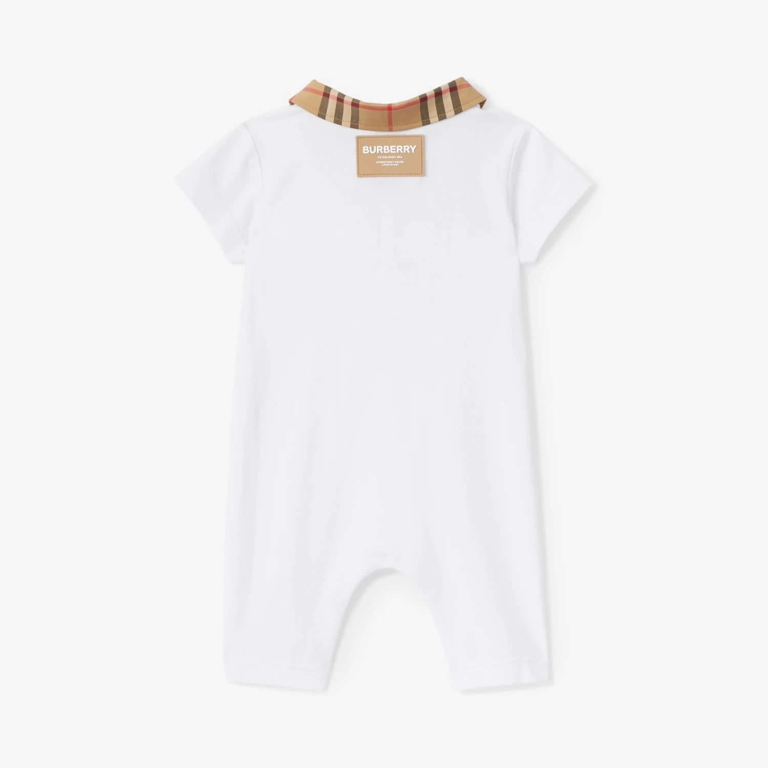 Baby Boys & Girls White Cotton Babysuit