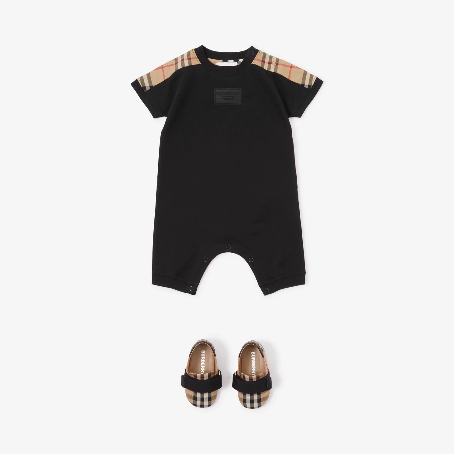 Baby Boys Black Cotton Babysuit