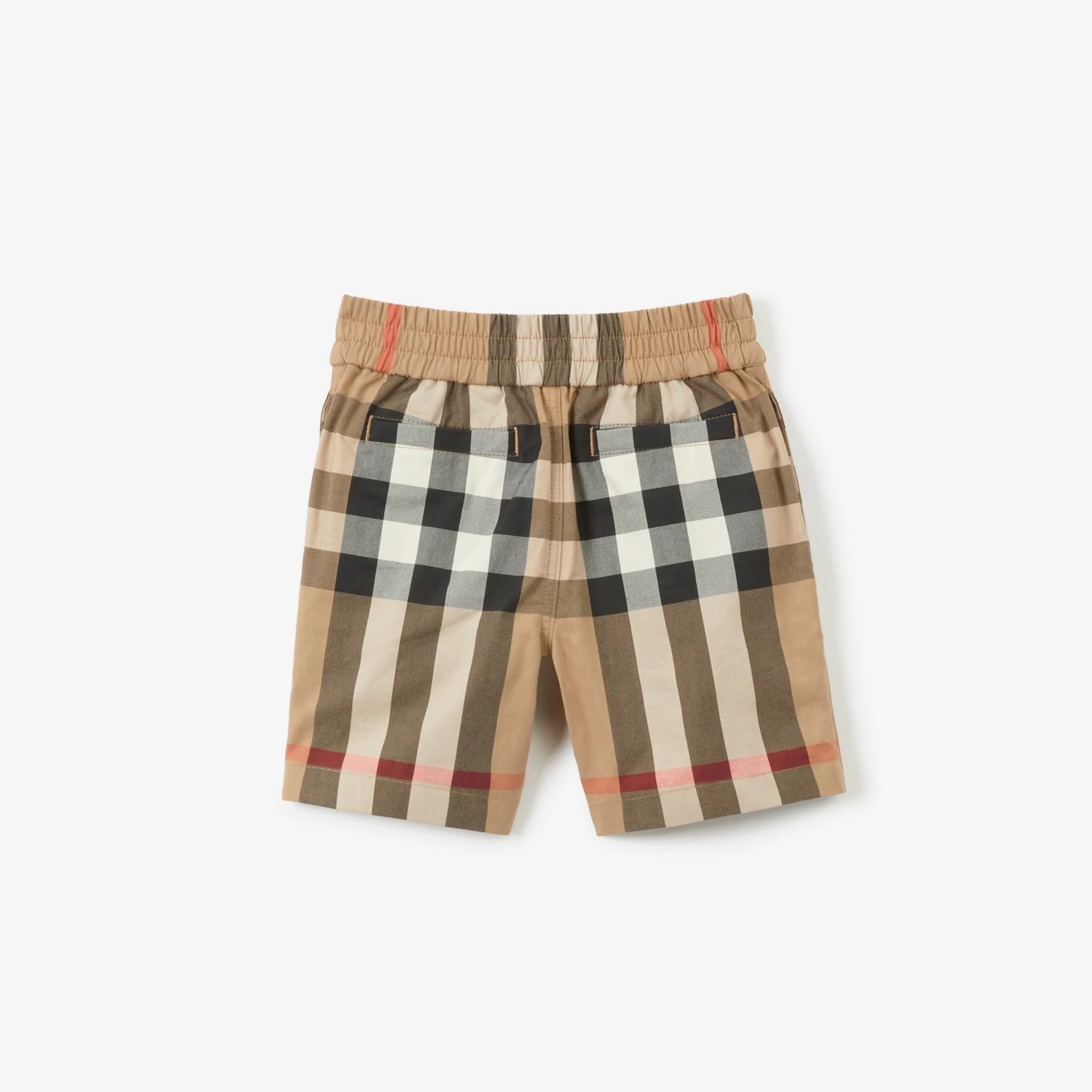 Baby Boys Beige Check Cotton Shorts