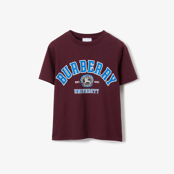 Boys & Girls Wine Red Logo Cotton T-Shirt