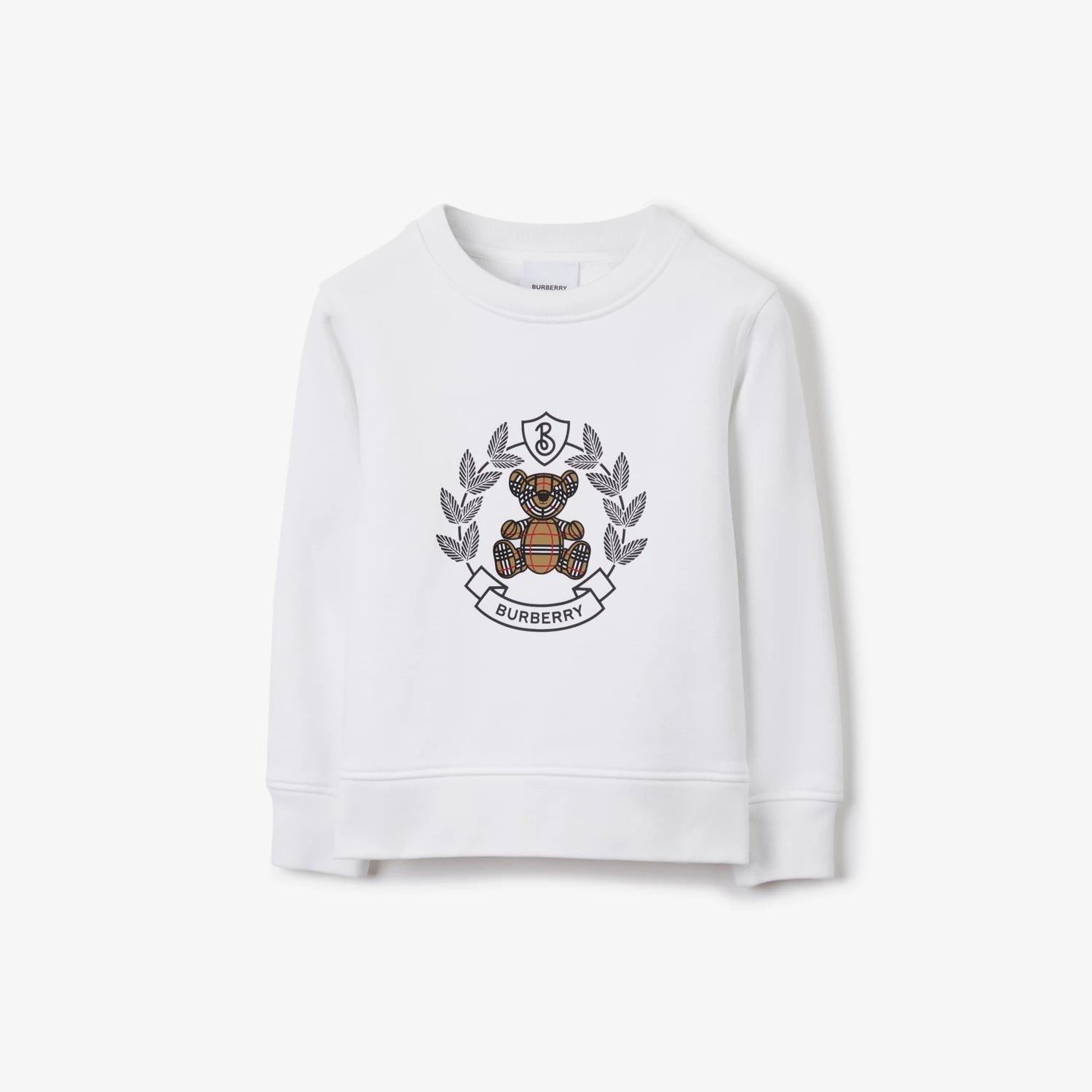 Boys & Girls White Printed Cotton Sweatshirt