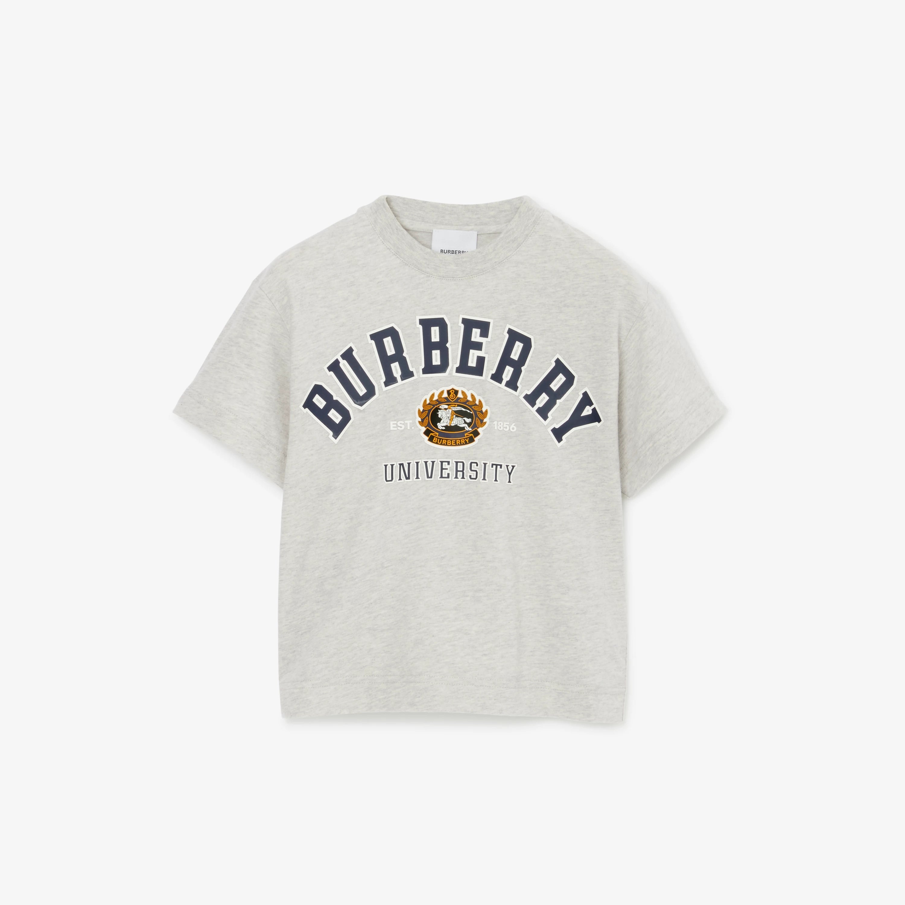 Boys & Girls Grey Logo Cotton T-Shirt