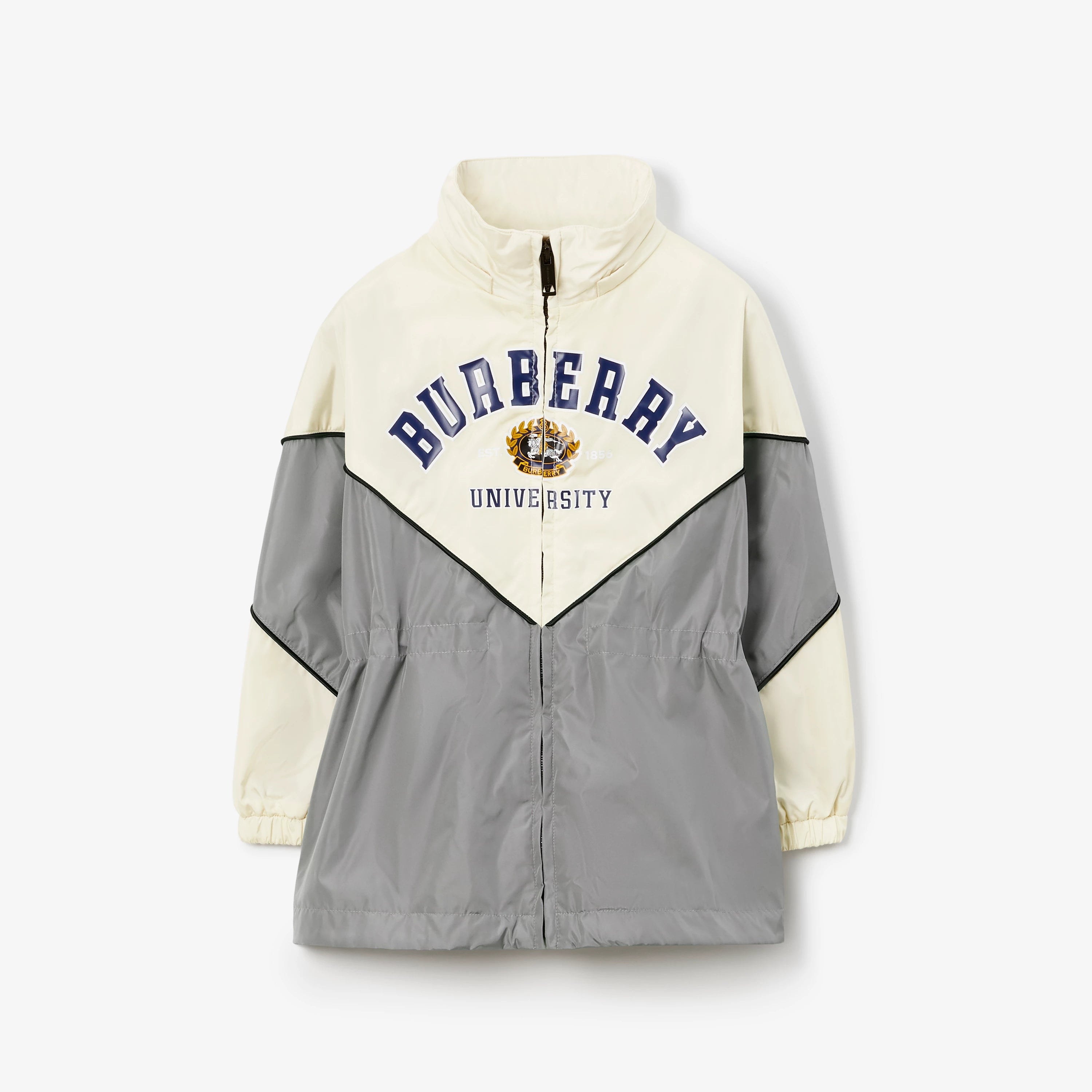 Girls Grey Logo Zip-Up Jacket