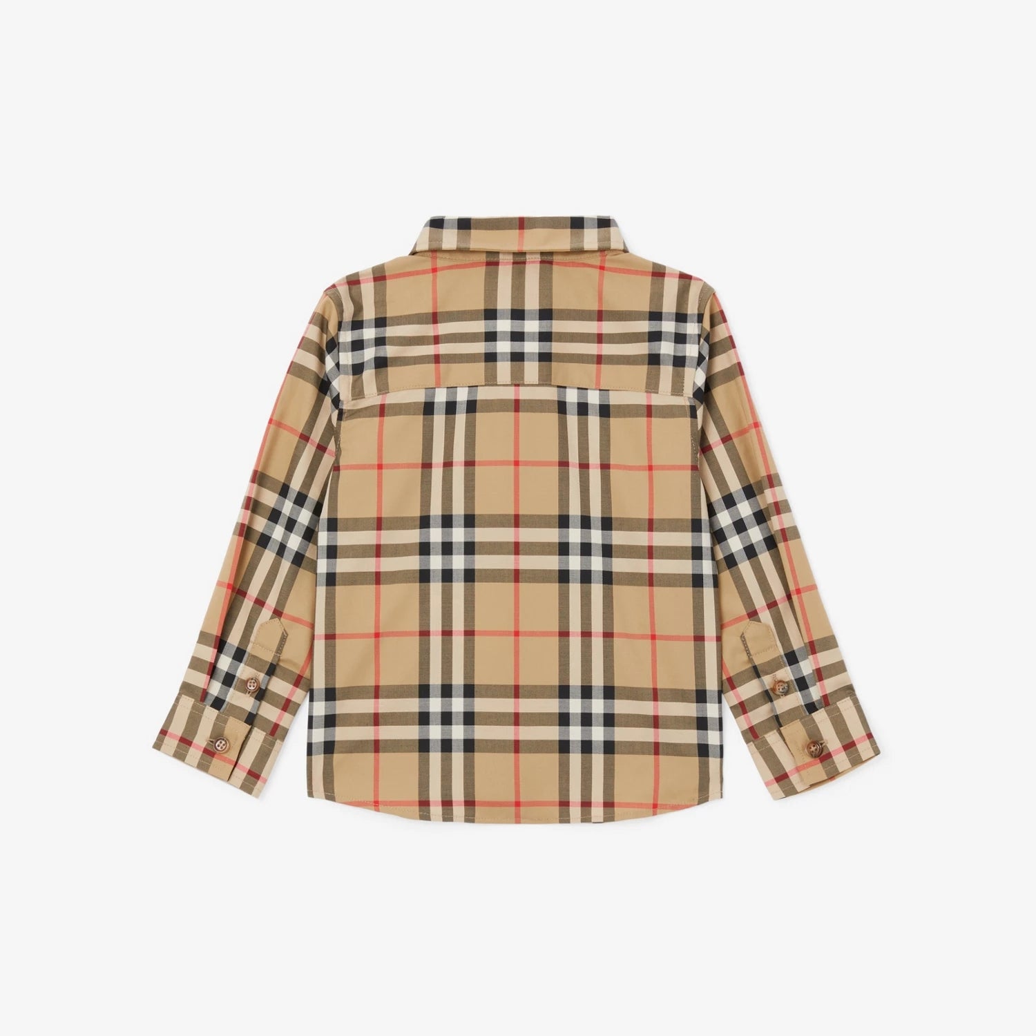 Boys Beige Check Cotton Shirt