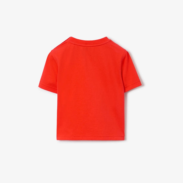 Baby Boys & Girls Red Cotton T-Shirt