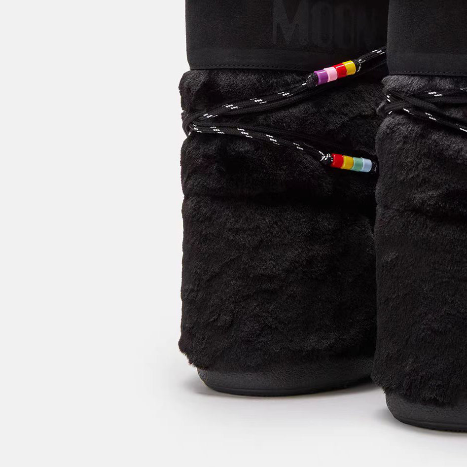 Women Black "ICON FAUX FUR" Boots
