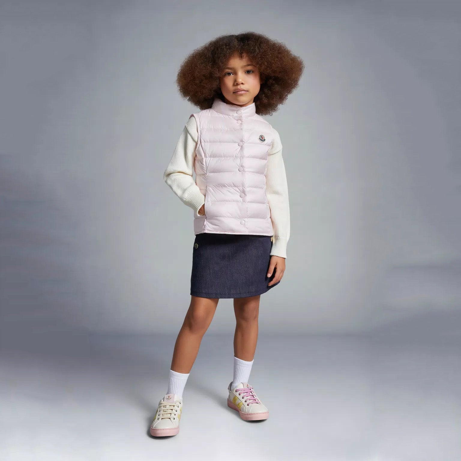 Girls Light Pink "LIANE" Padded Down Gilet