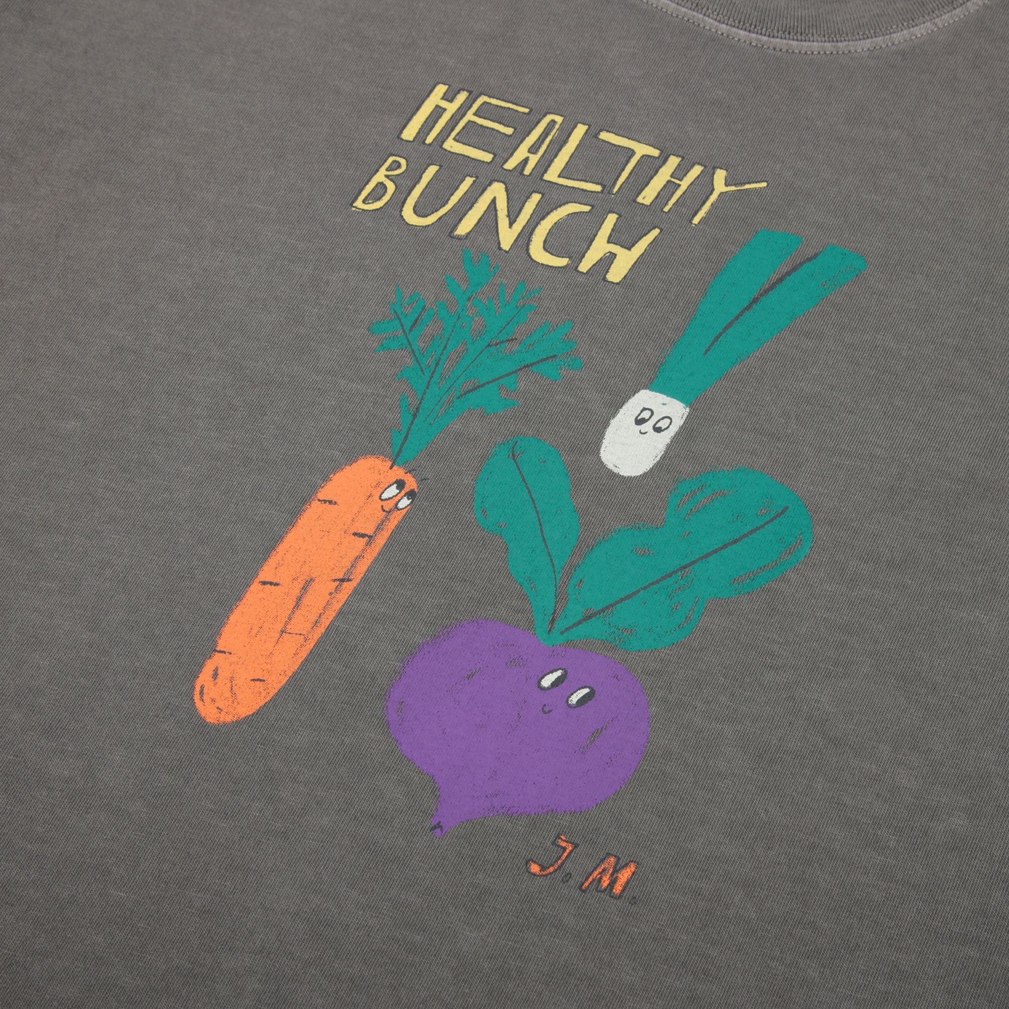 Boys & Girls Charcoal Printed Cotton T-Shirt