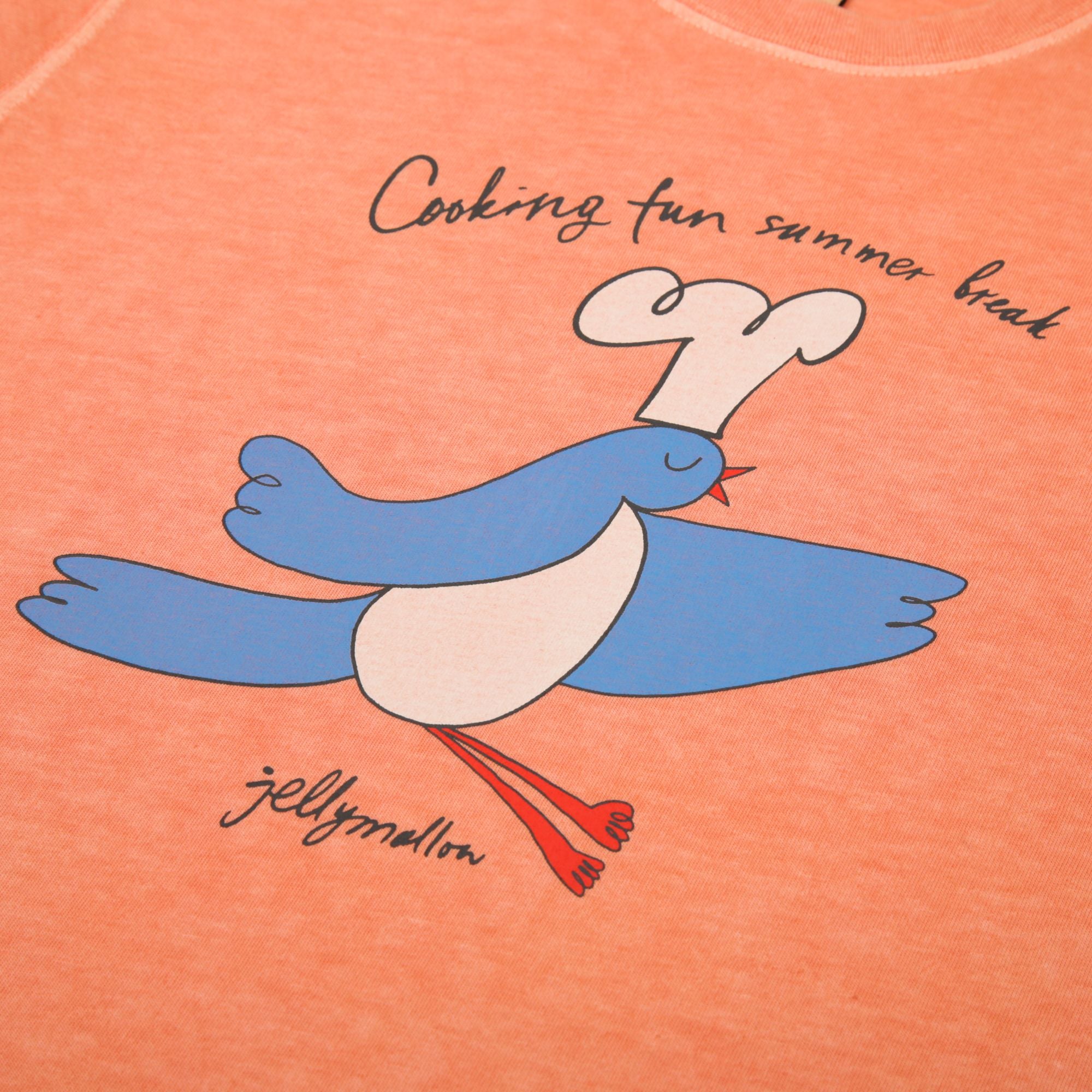 Boys & Girls Orange Printed Cotton T-Shirt